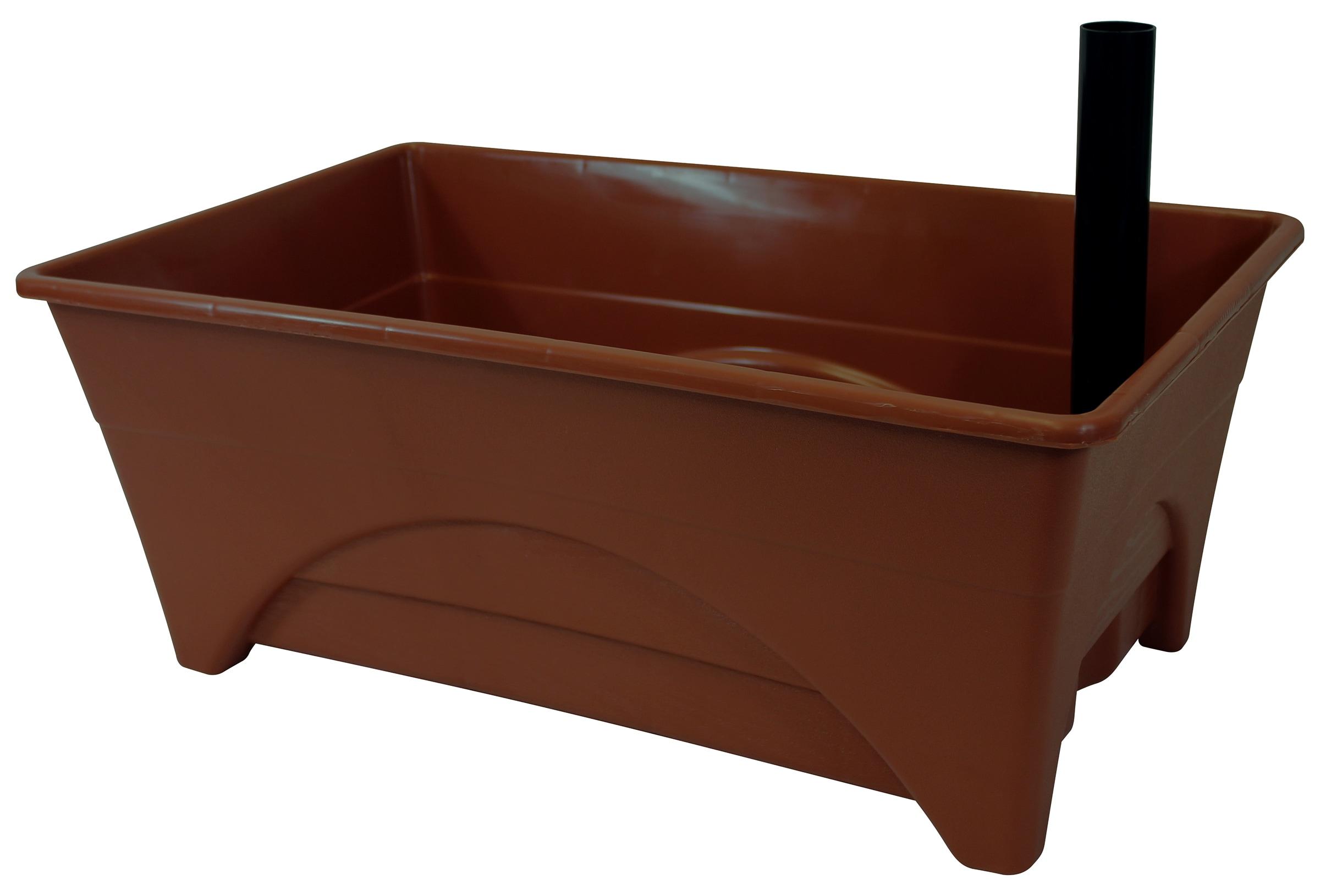Emsco Group Start Pickin' 13" x 20" x 10" Brown Polyethylene Planter Boxes with Self-Watering (2 Piece)