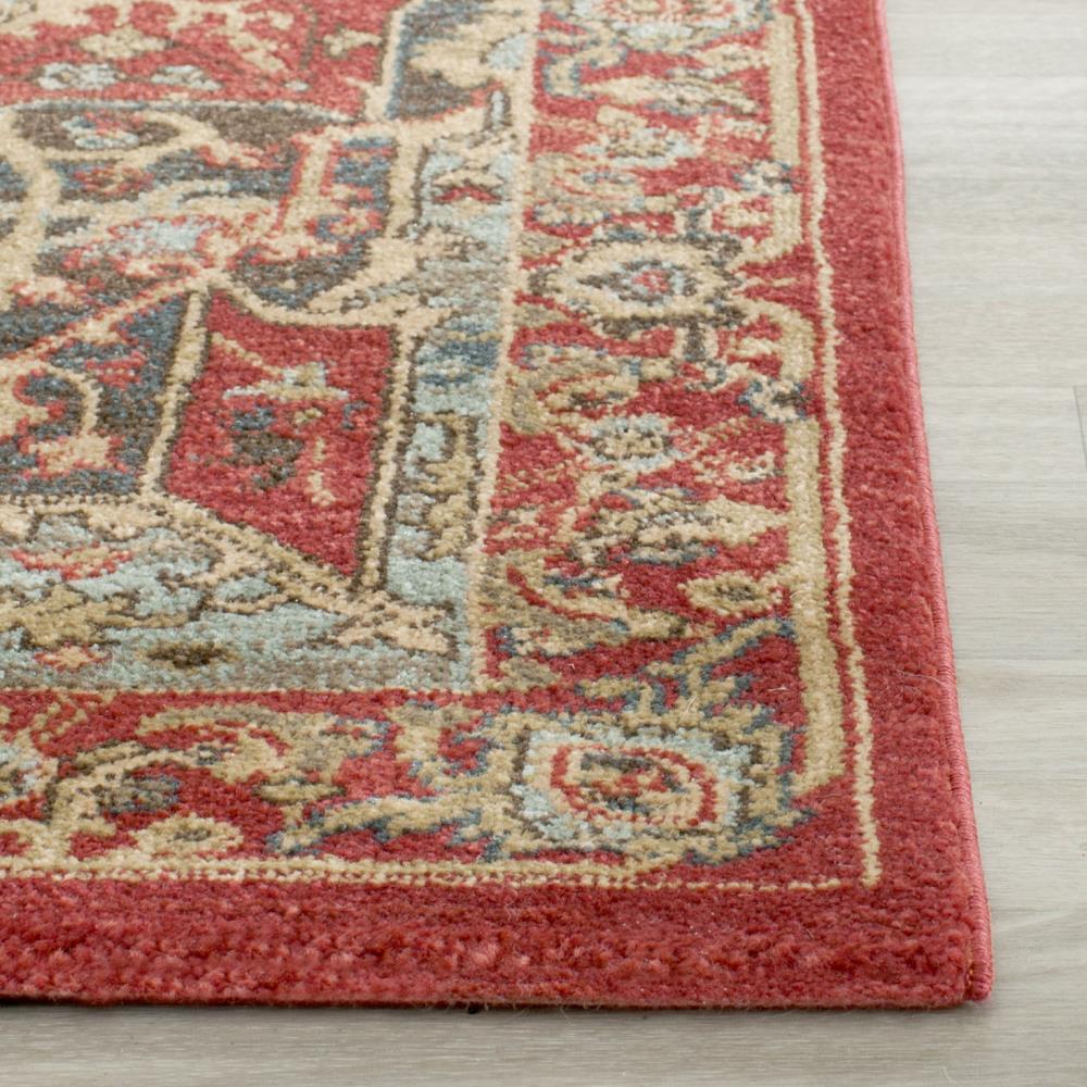 Elegant Mahal Red Synthetic 26" Reversible Area Rug