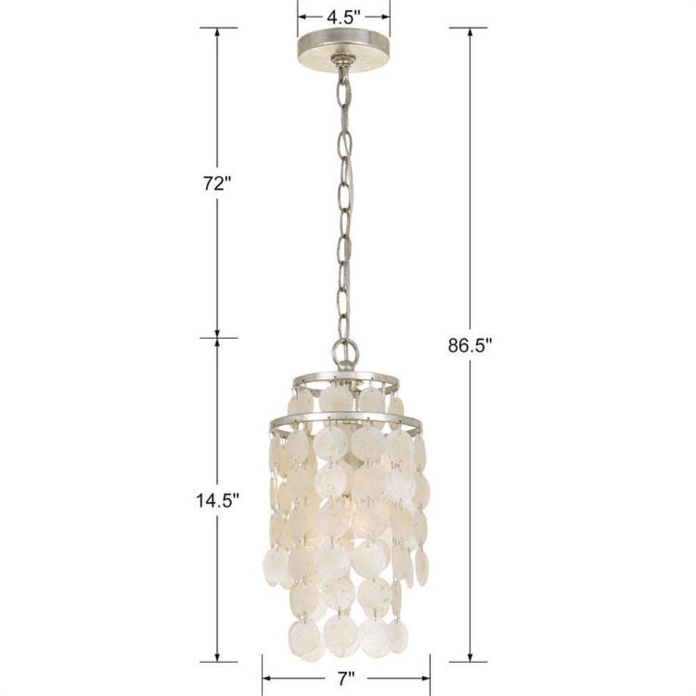 Crystorama Brielle 1 Light Antique Silver Mini Chandelier - 7'' W x 14.5'' H