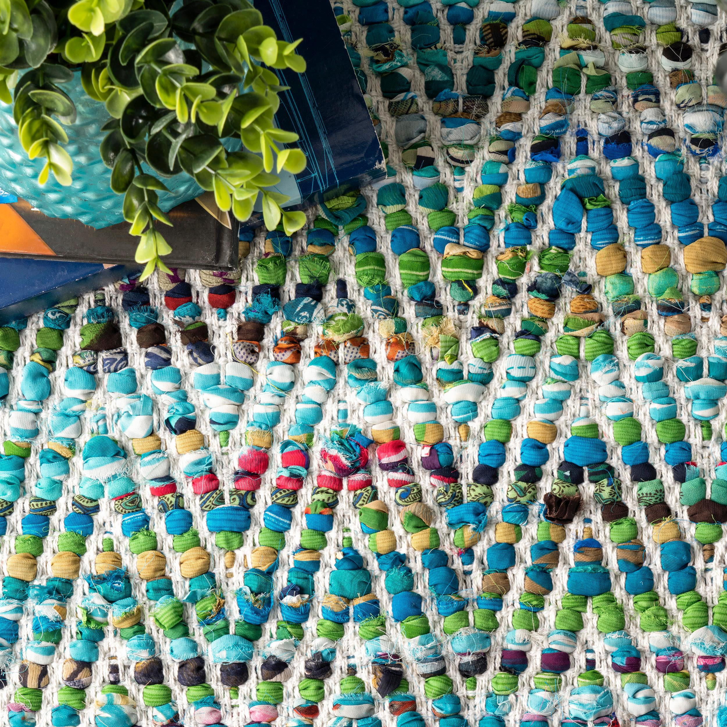 nuLOOM 4'x6' Hand Woven Chevron Rochell Area Rug Green: Contemporary Low Pile Indoor Rectangle Rug