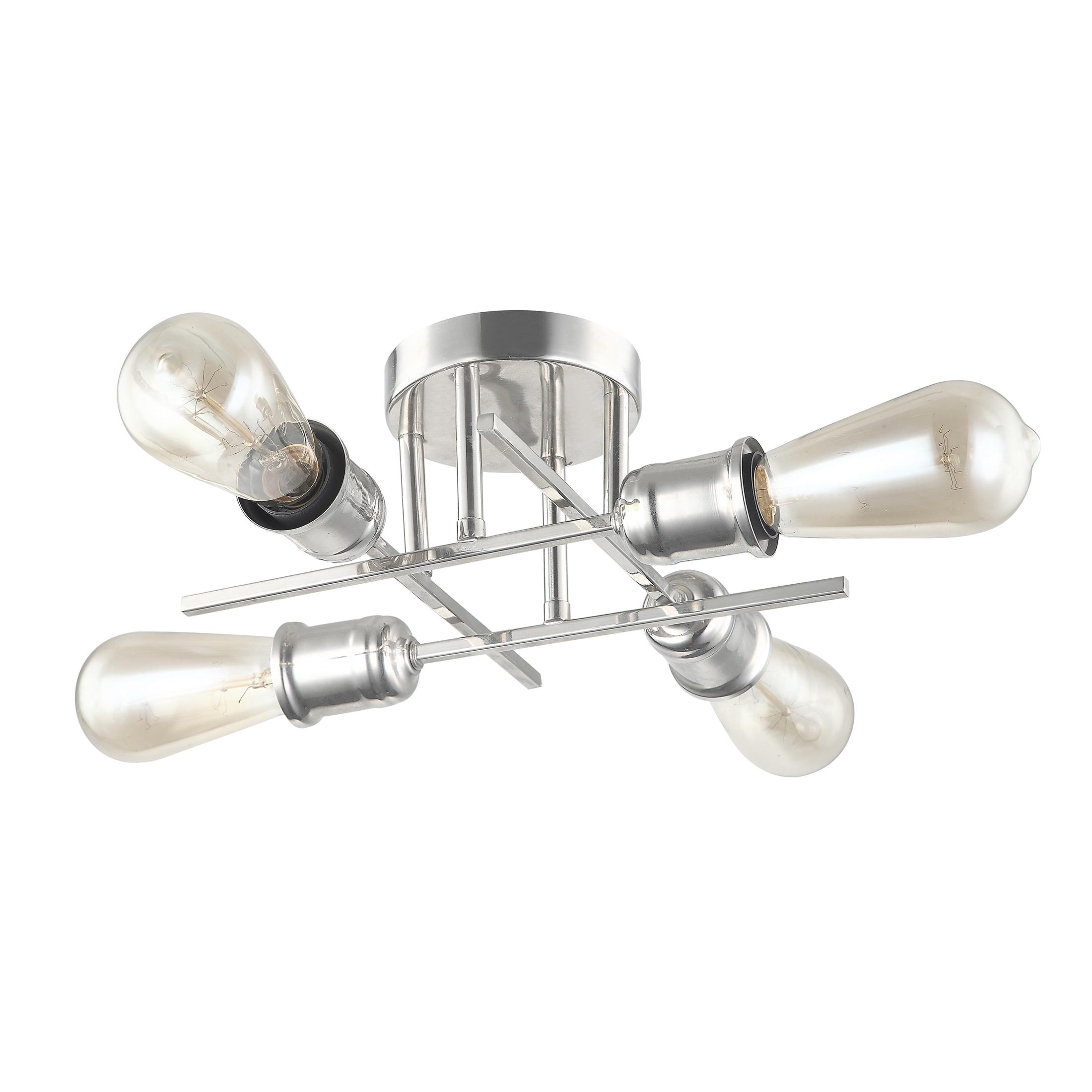 Dainolite 4LT Semi-Flush Mount, Burnished Chrome Finish