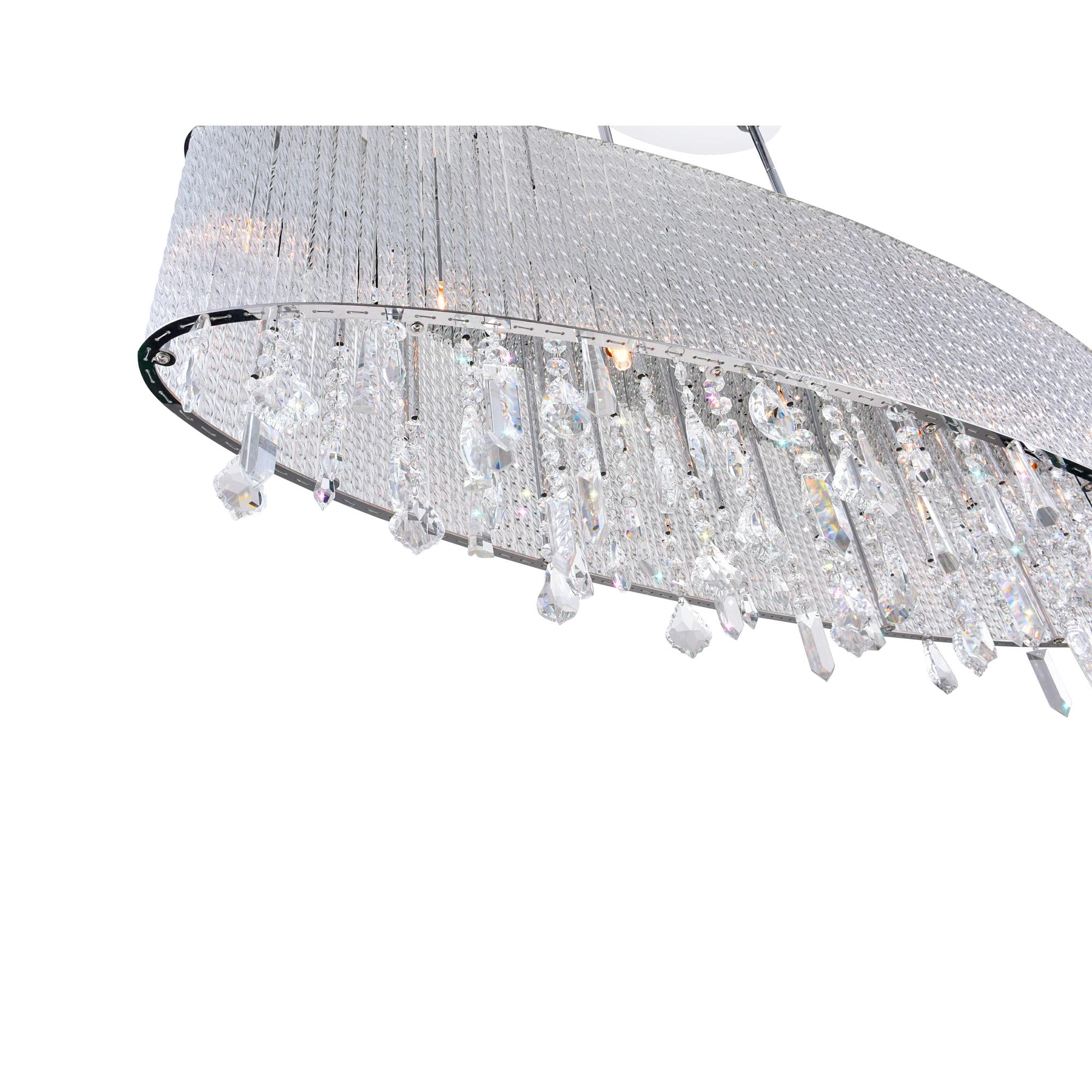 CWI Lighting Benson 7 Light Drum Shade Metal Chandelier in Chrome