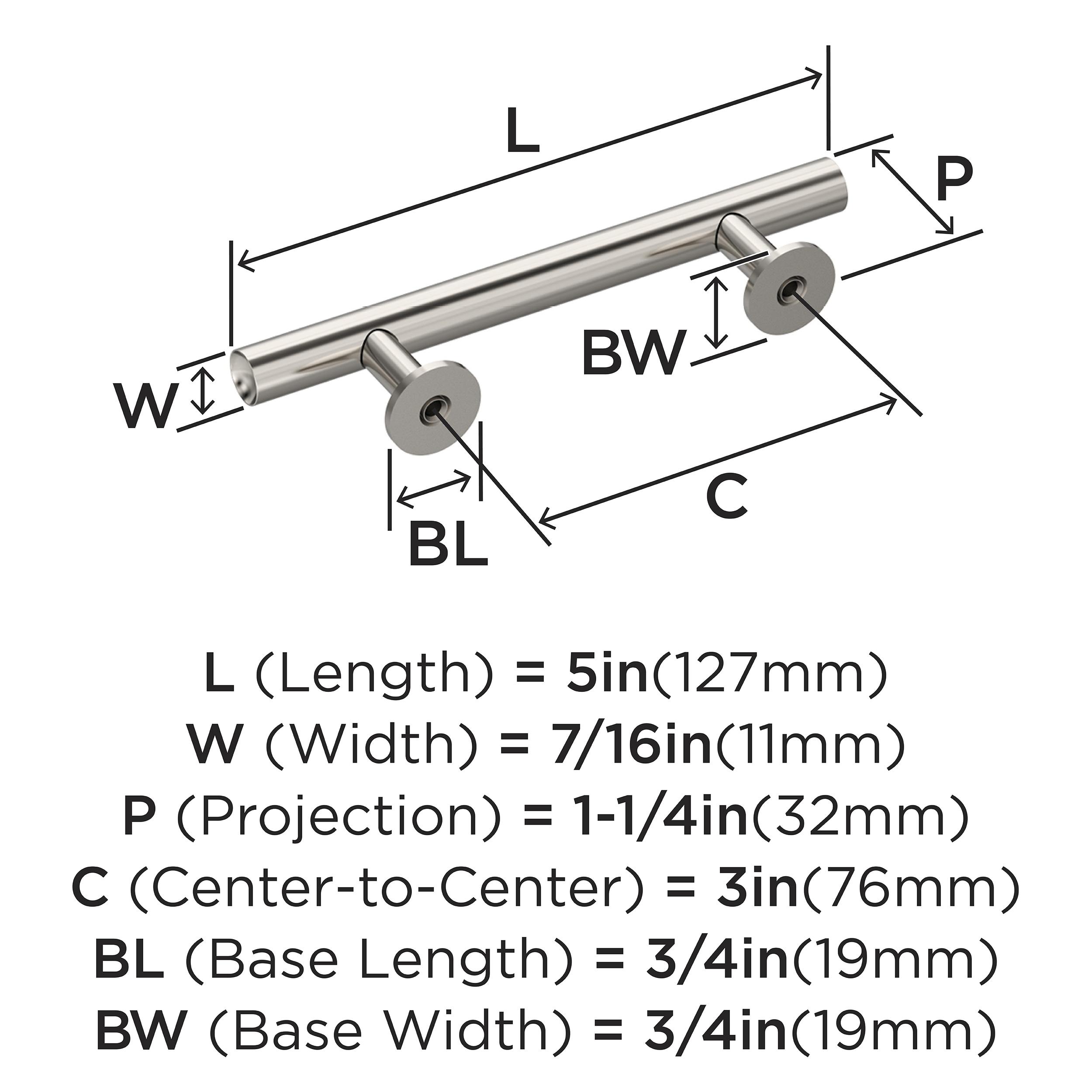 Radius 3 inch (76mm) Center-to-Center