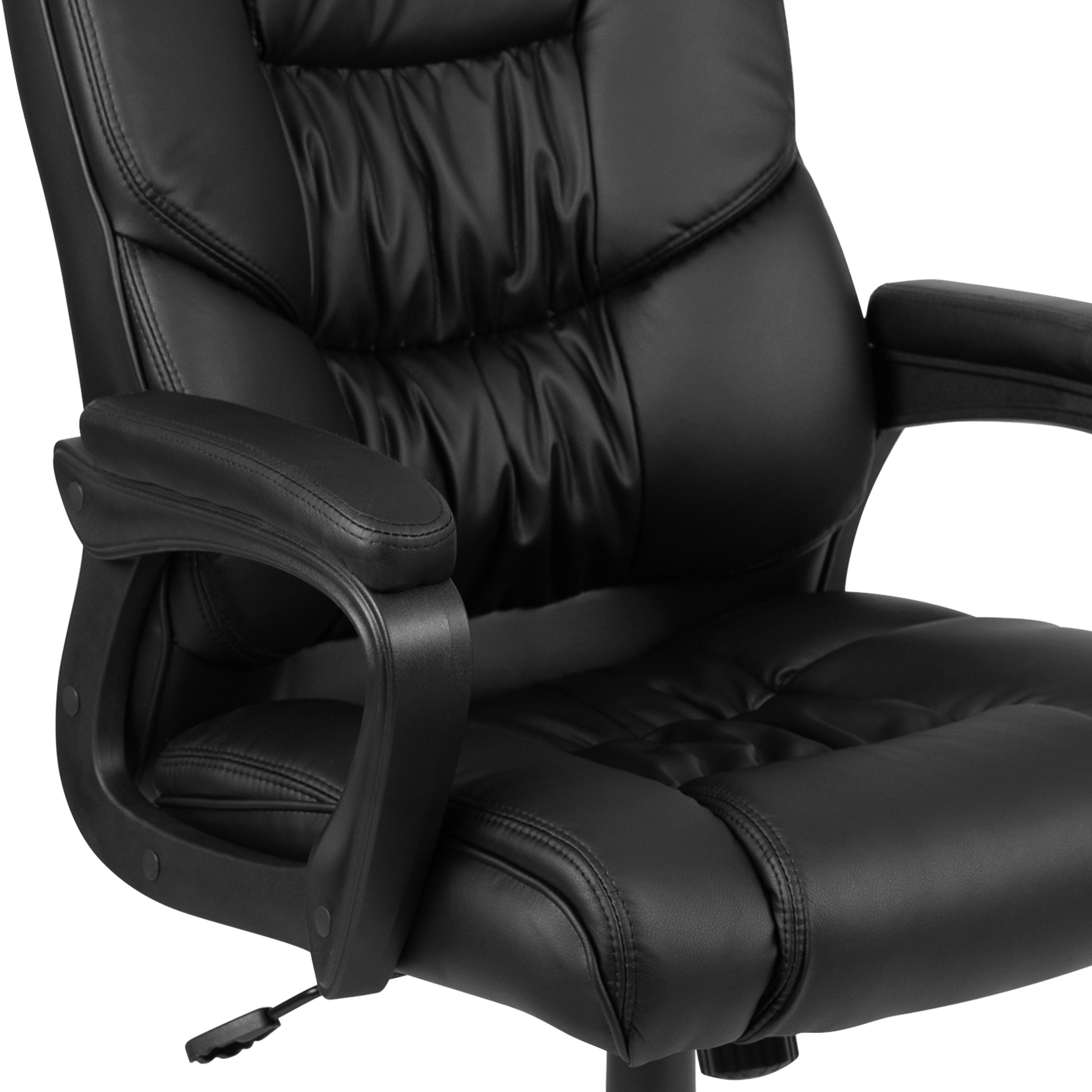 Flash Furniture Flash Fundamentals Big & Tall 400 lb. Rated Black LeatherSoft Swivel Office Chair with Padded Arms