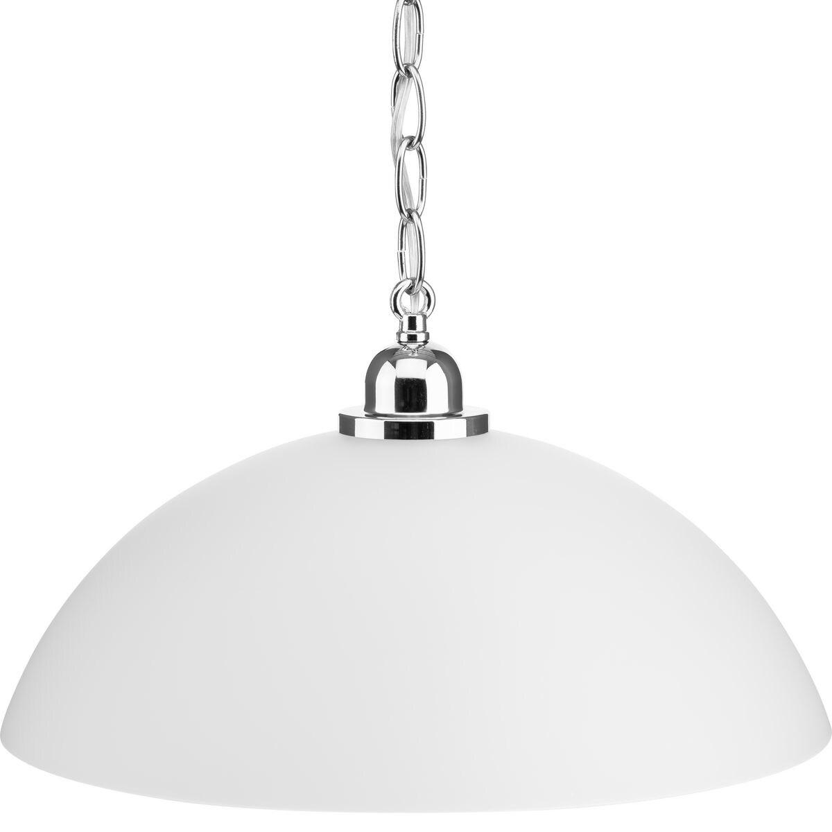 Progress Lighting, Classic Collection, 1-Light Pendant, Brushed Nickel, Etched Glass Shade