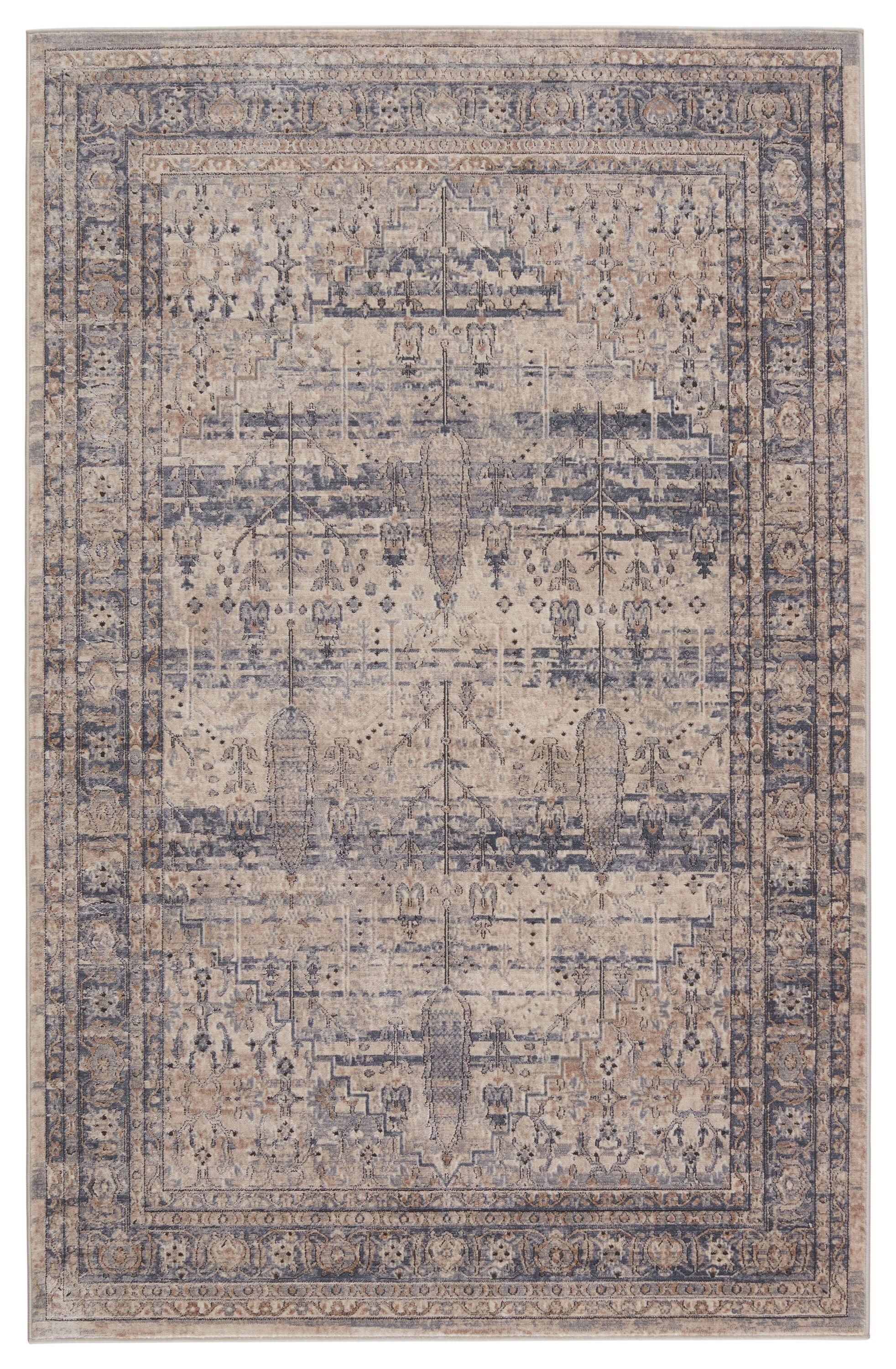 Athenian Tristdan 6'5" x 9'6" Blue and Tan Transitional Area Rug