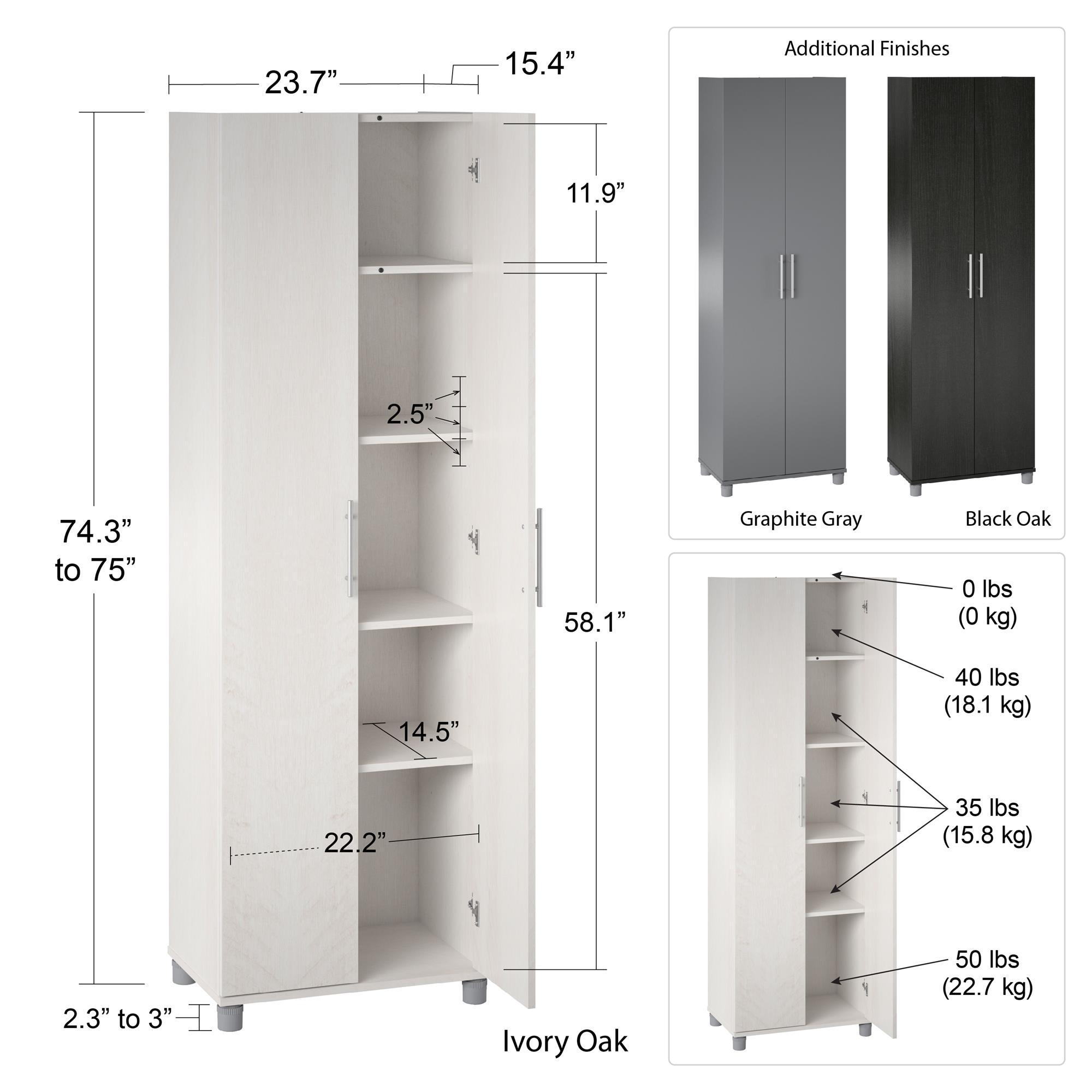 Camberly 24" Utility Storage Cabinet, Ivory Oak