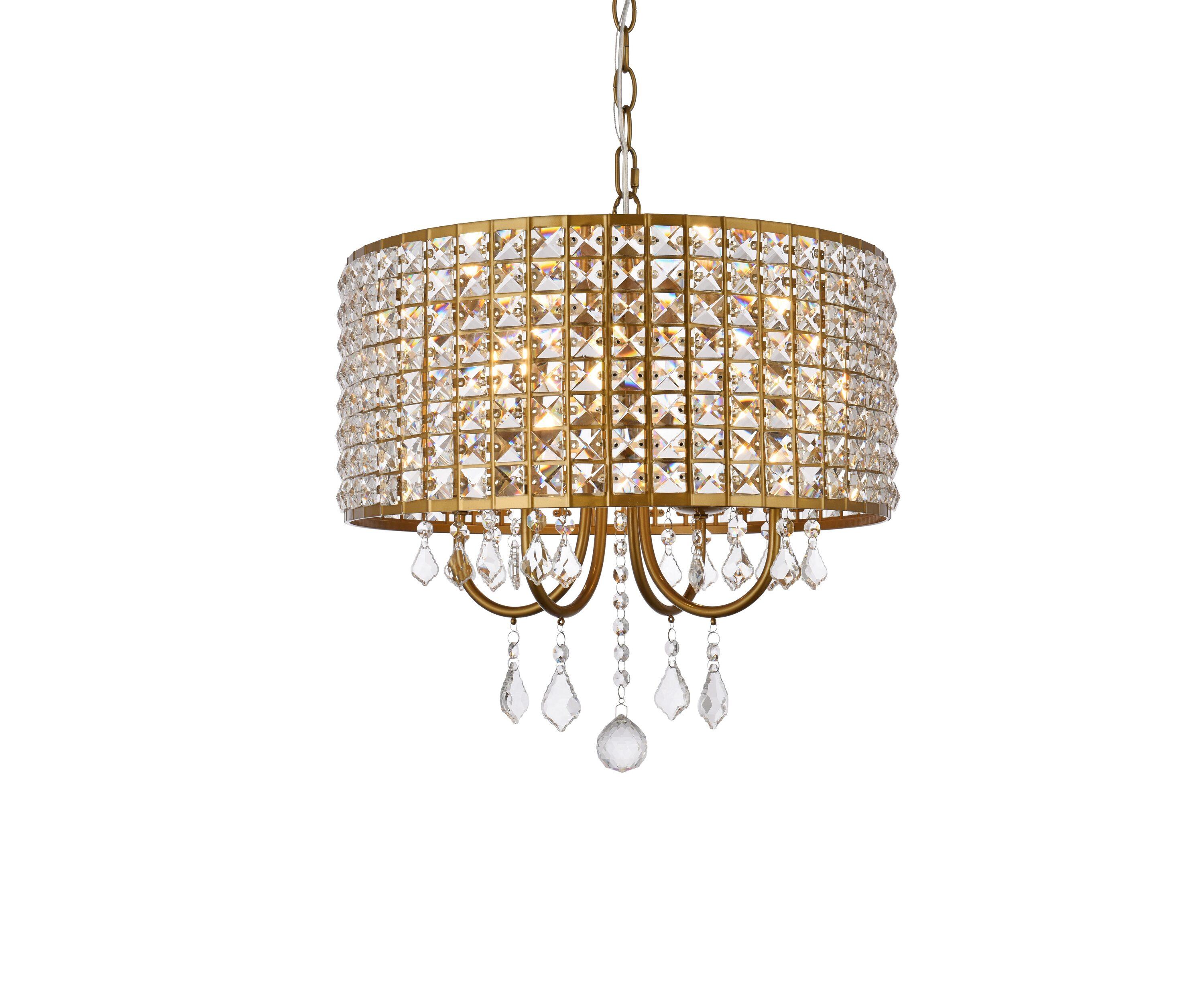 Elegant Lighting Elise 17 inch pendant in brass