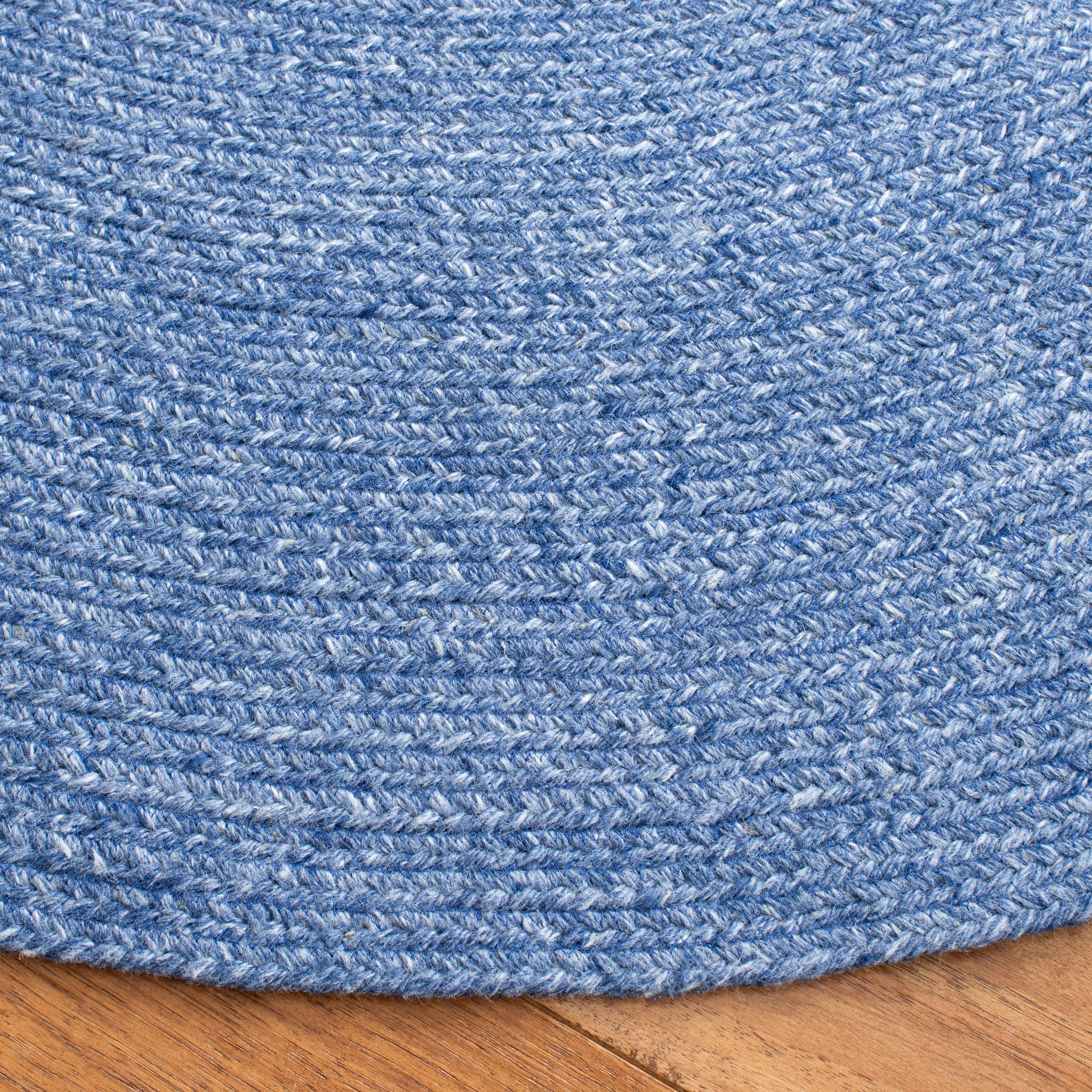 Braided BRD800 Hand Woven Area Rug - Blue - 8' round - Safavieh.