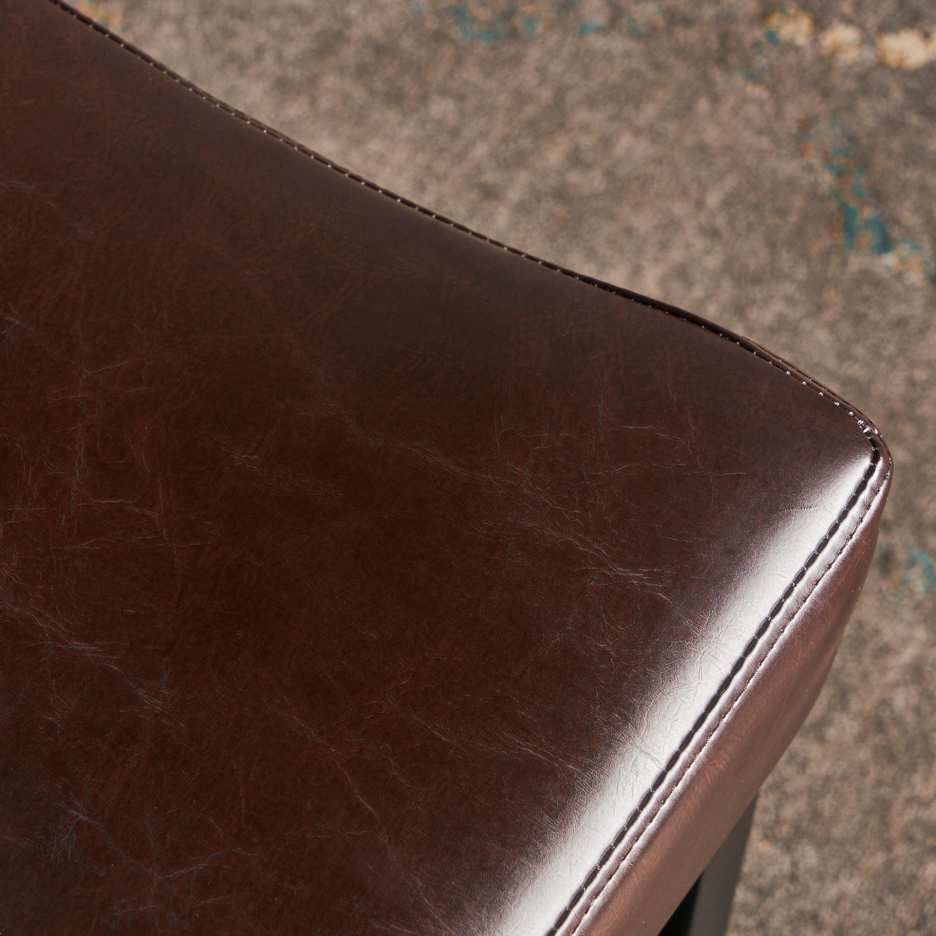 Christopher Knight Home Set of 2 Portman Backless Counter Height Barstools Brown: Upholstered, Wood Frame, 26" Seat Height