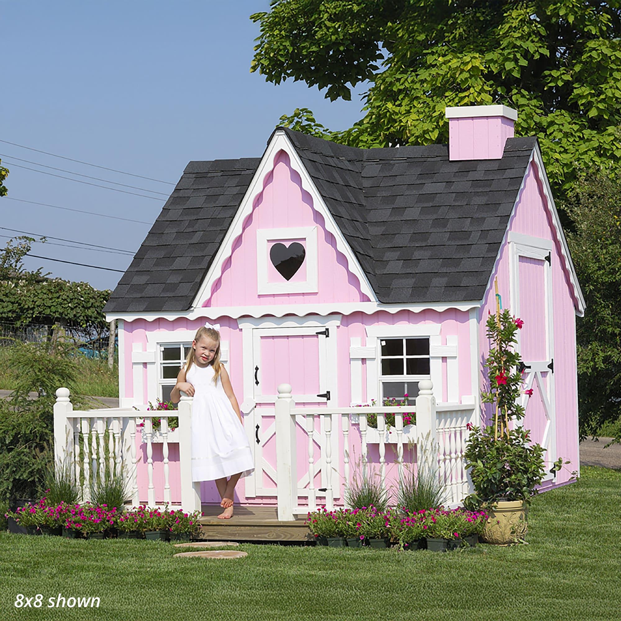Little Cottage Co. 8x8 Victorian Playhouse with Floor, Outdoor Wood Do-It-Yourself Kit