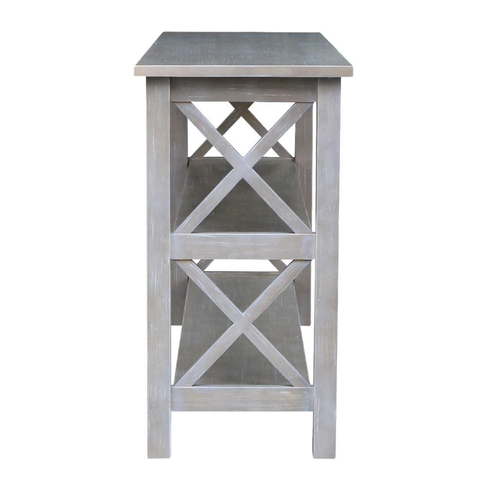 Hampton Console Table Washed Gray/Taupe - International Concepts: Solid Wood, Entryway, Foyer, Sofa Table