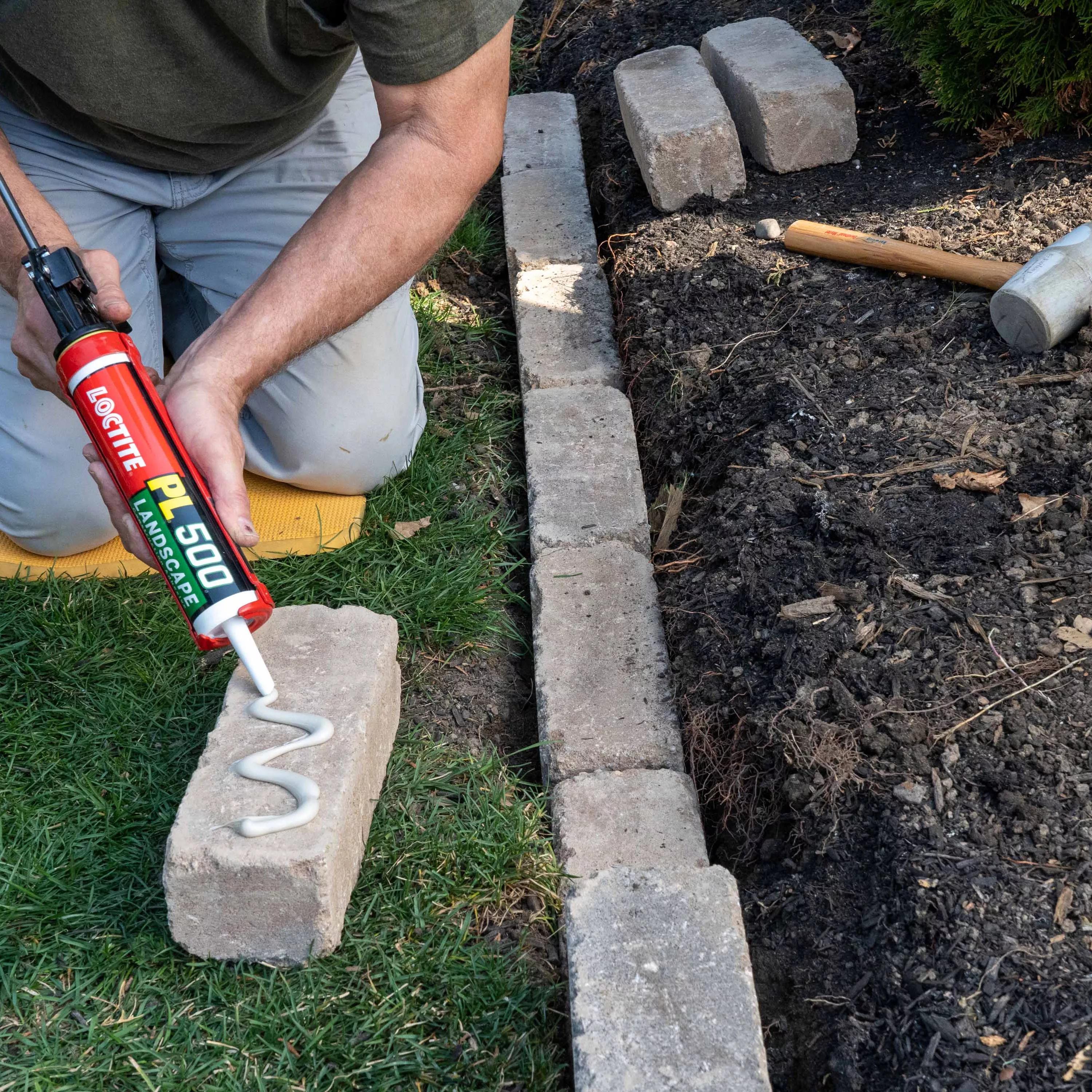 Loctite Landscape Block Adhesive, Paste, Acetone, Beige/Tan, 10 oz Tube