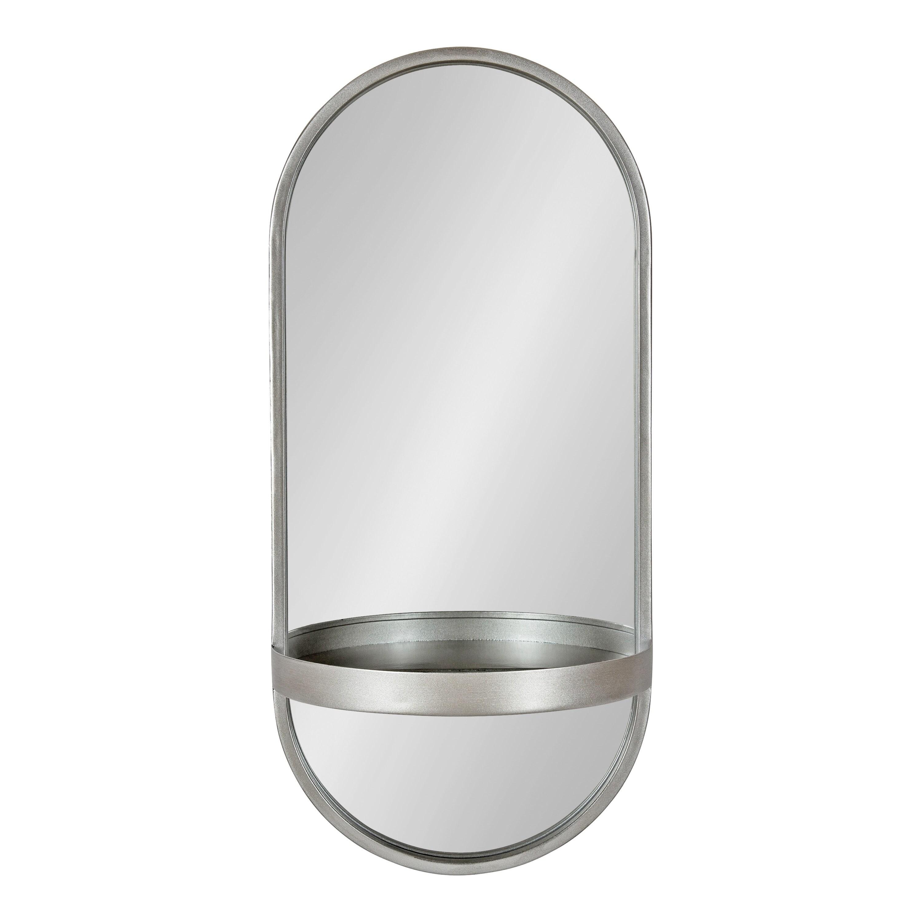 Lumi Metal Flat Mirror with Shelves