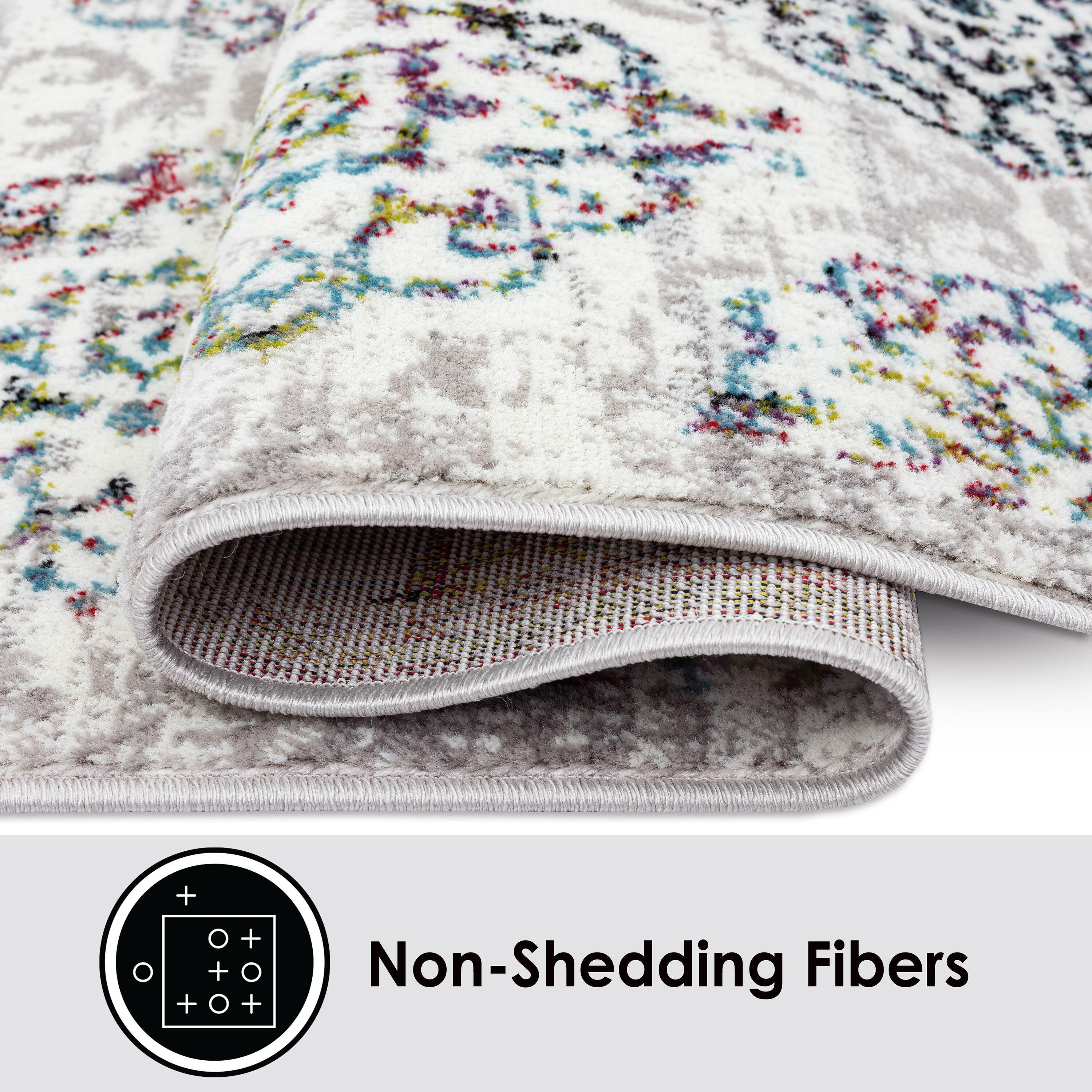 Home Dynamix Boho Andorra Transitional Damask Area Rug Ivory/Blue/Black, 5'2"x7'2"