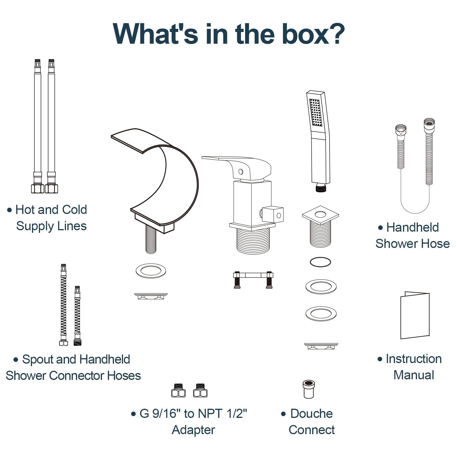 GRANDJOY Complete Shower System, 10" and 6" Dual Wall Mount Rain Shower Faucets with Handheld Shower Spray, High Pressure in Matte Black
