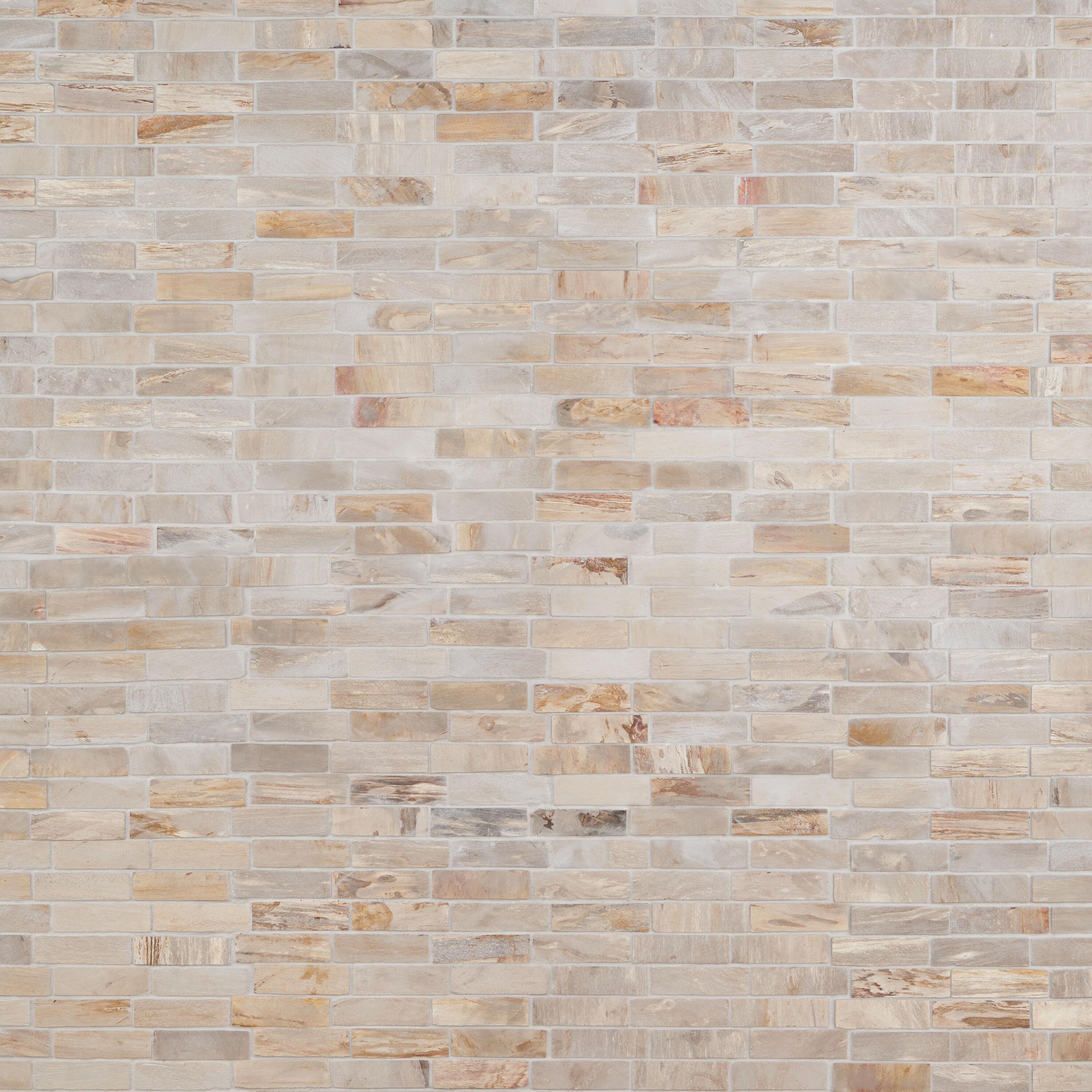 Artmore Tile Petra Brown 11-in x 12-in Tumbled Natural stone Stone look Mosaic Floor and Wall Tile ( 0.95-sq ft Piece )