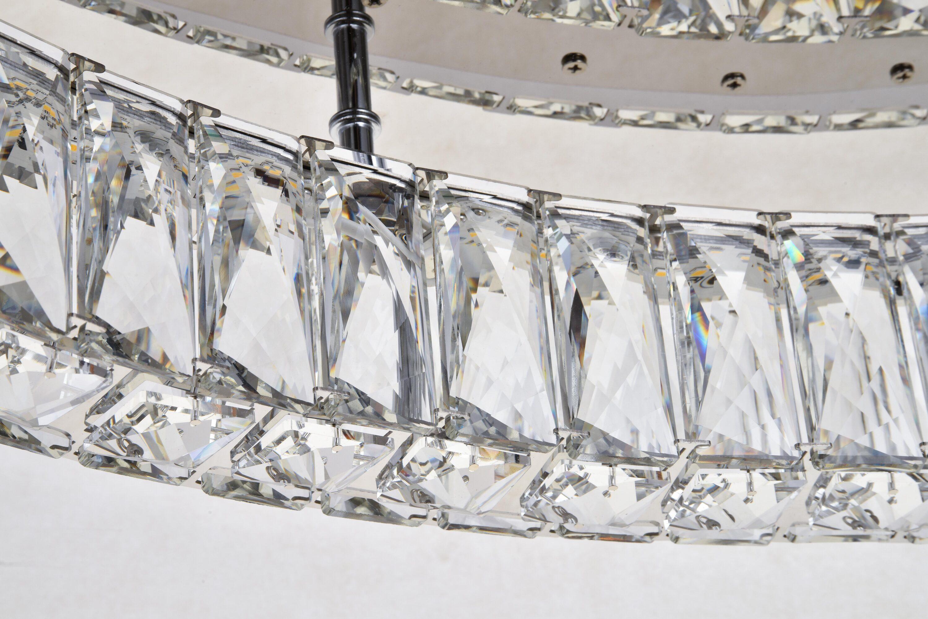 Monroe LED light Chrome Flush Mount Clear Royal Cut Crystal