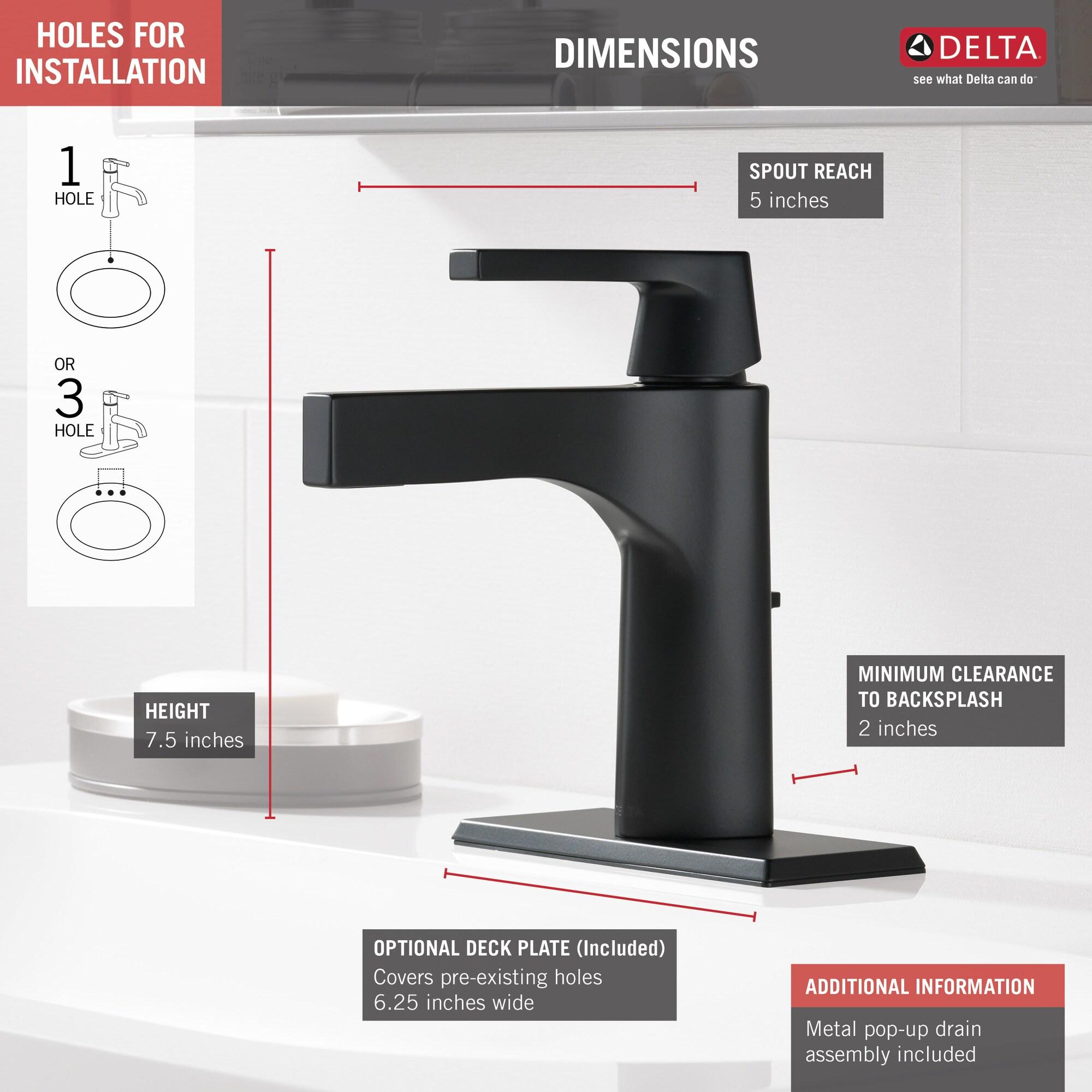 Zura Single Hole Bathroom Faucet with Drain Assembly