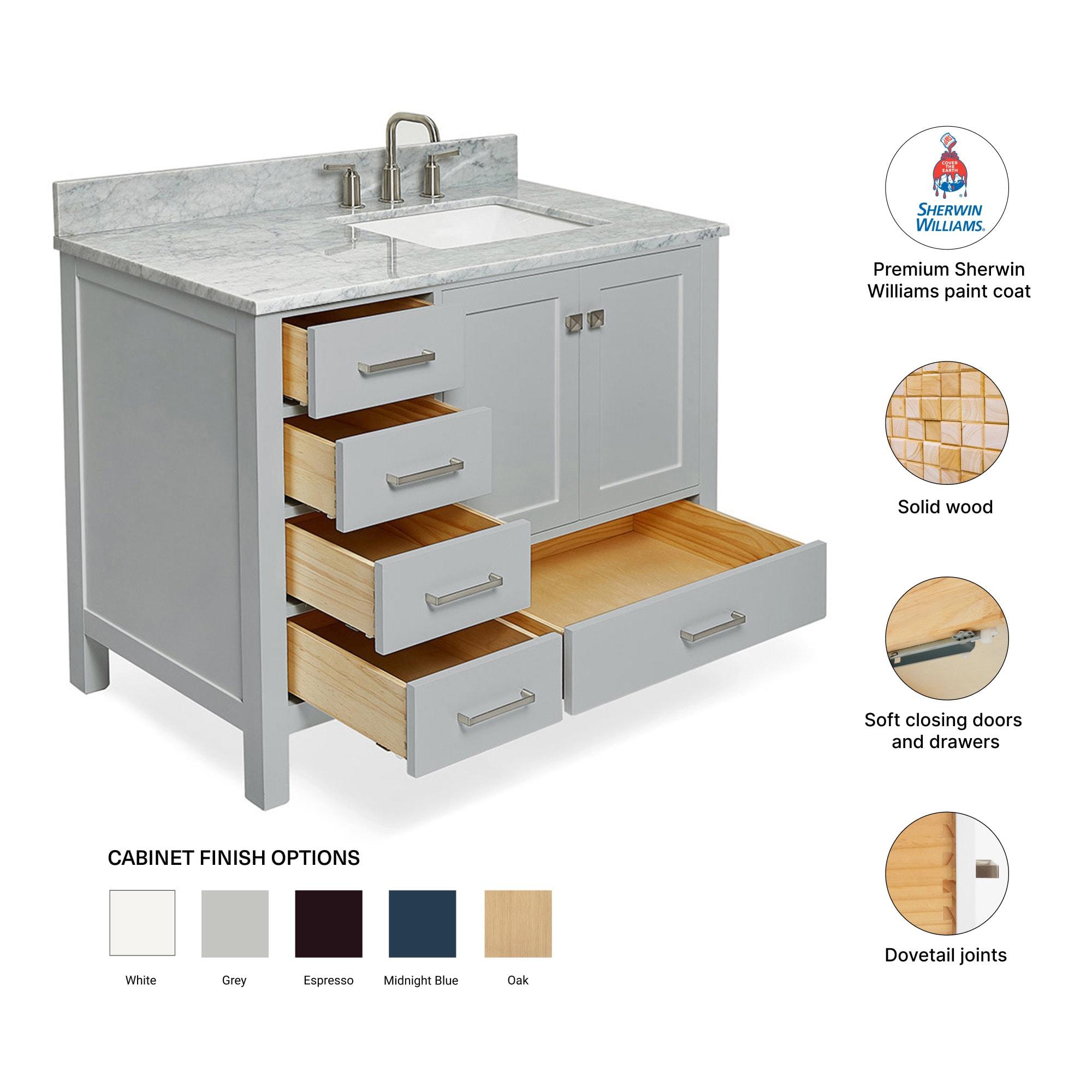 Ariel A043srcw2rvo Cambridge 43" Free Standing Single Basin Vanity Set - Grey
