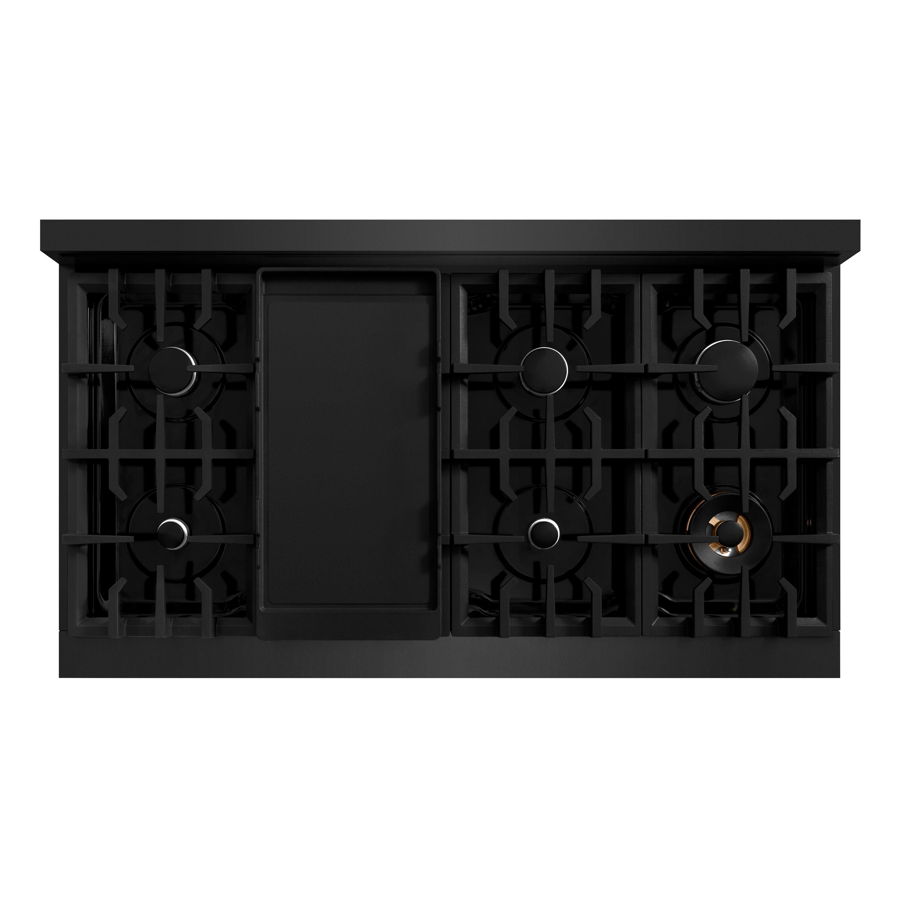 ZLINE CGRB-48 ZLINE 48 in. 6.7 cu. ft. Classic Double Oven Gas Range W/ 8 Burner Cooktop in Black Stainless Steel (CGRB-48)