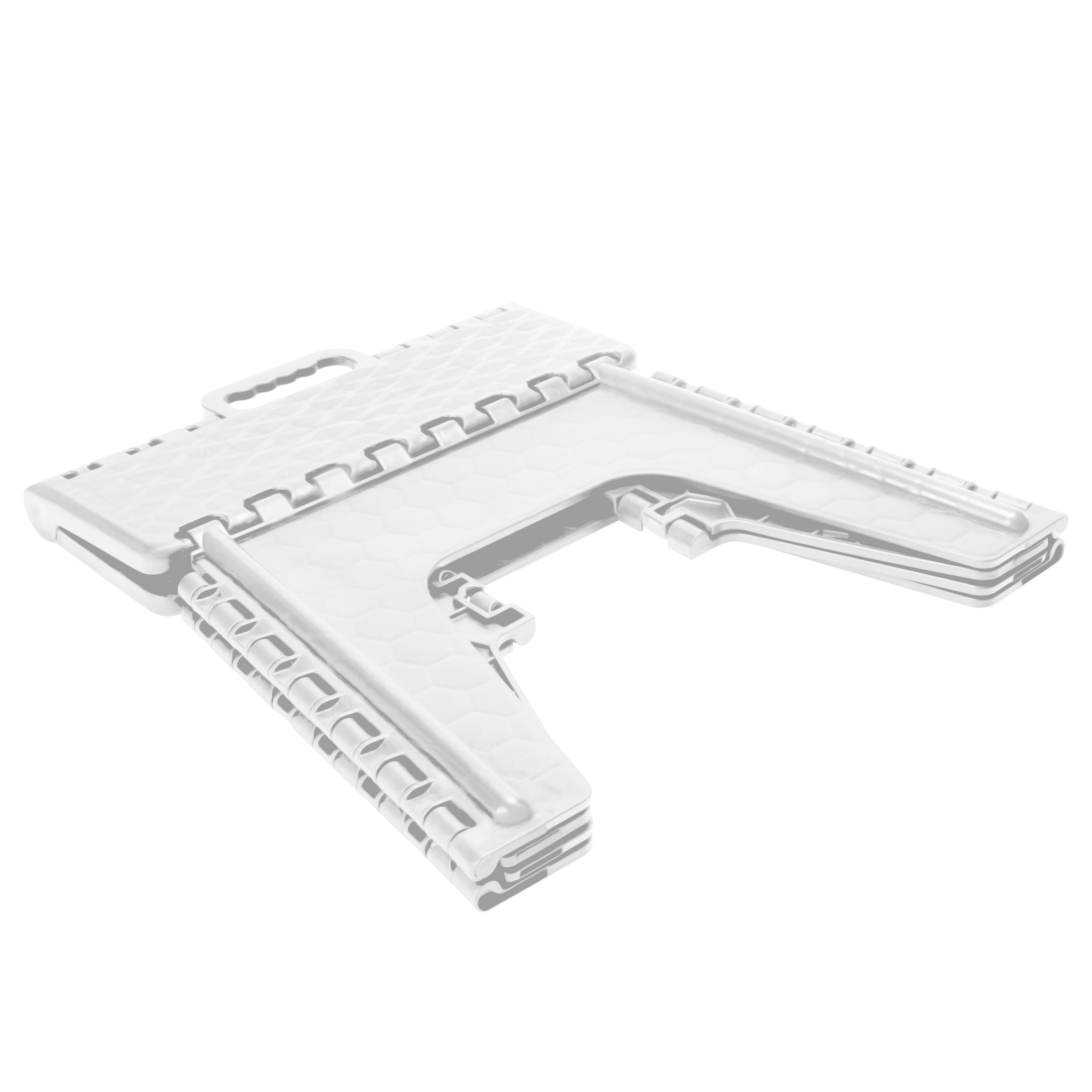 Simplify 12" Plastic Folding Single Step Stool in White