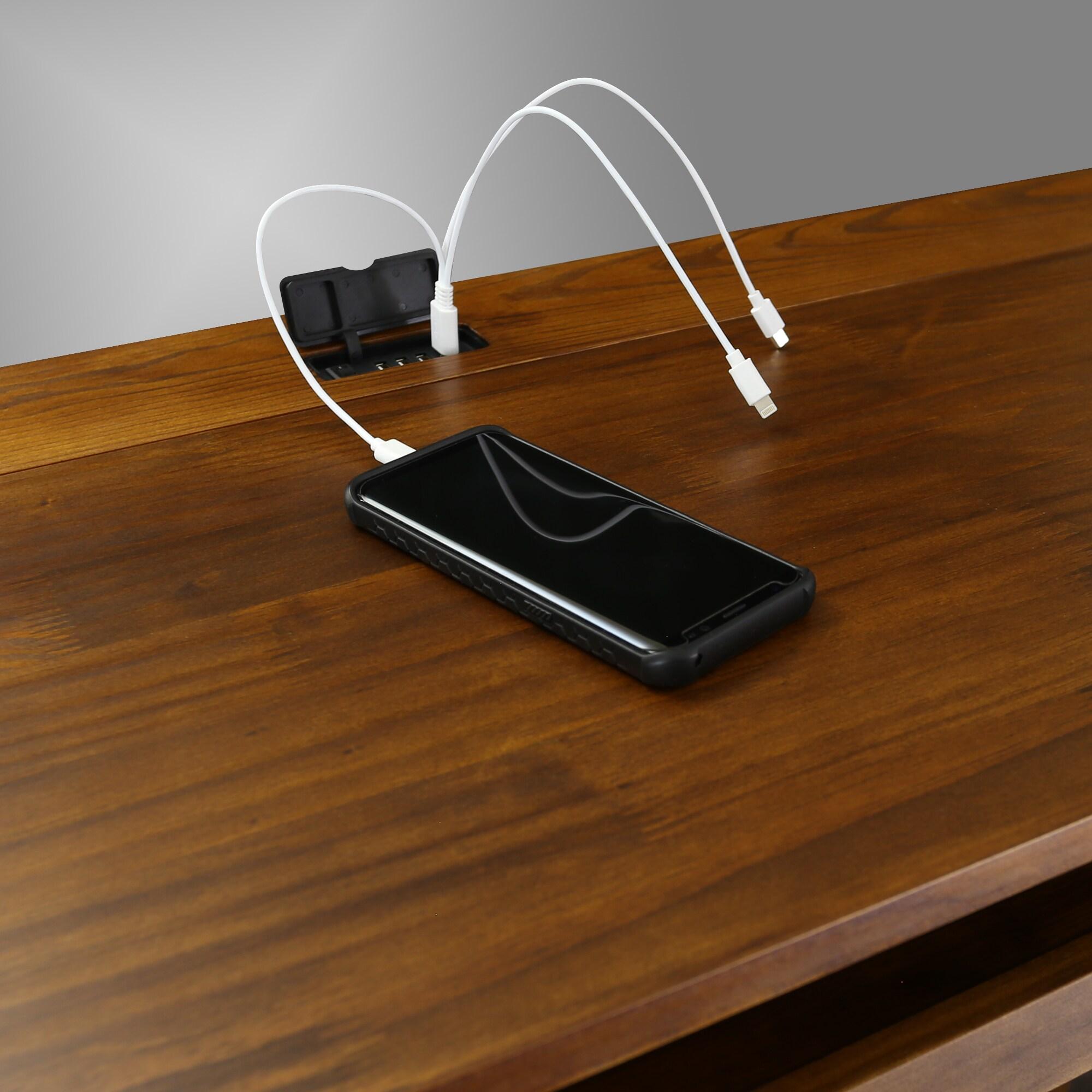 Yu Shan Co USA Ltd Modern Folding Desk with 4 USB Ports