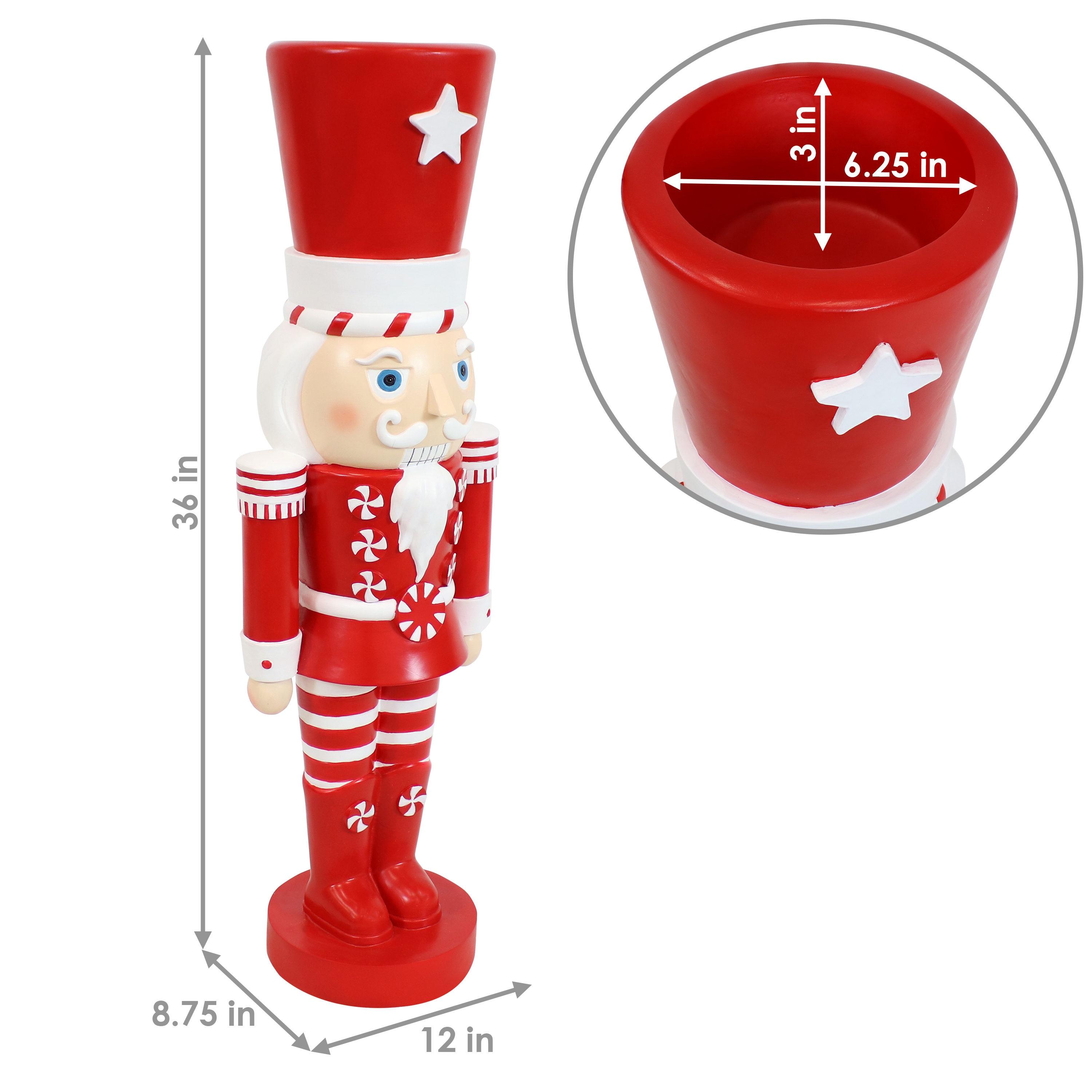 Sunnydaze Alfonso the Noble Large Nutcracker Statue - Red/White - 36"