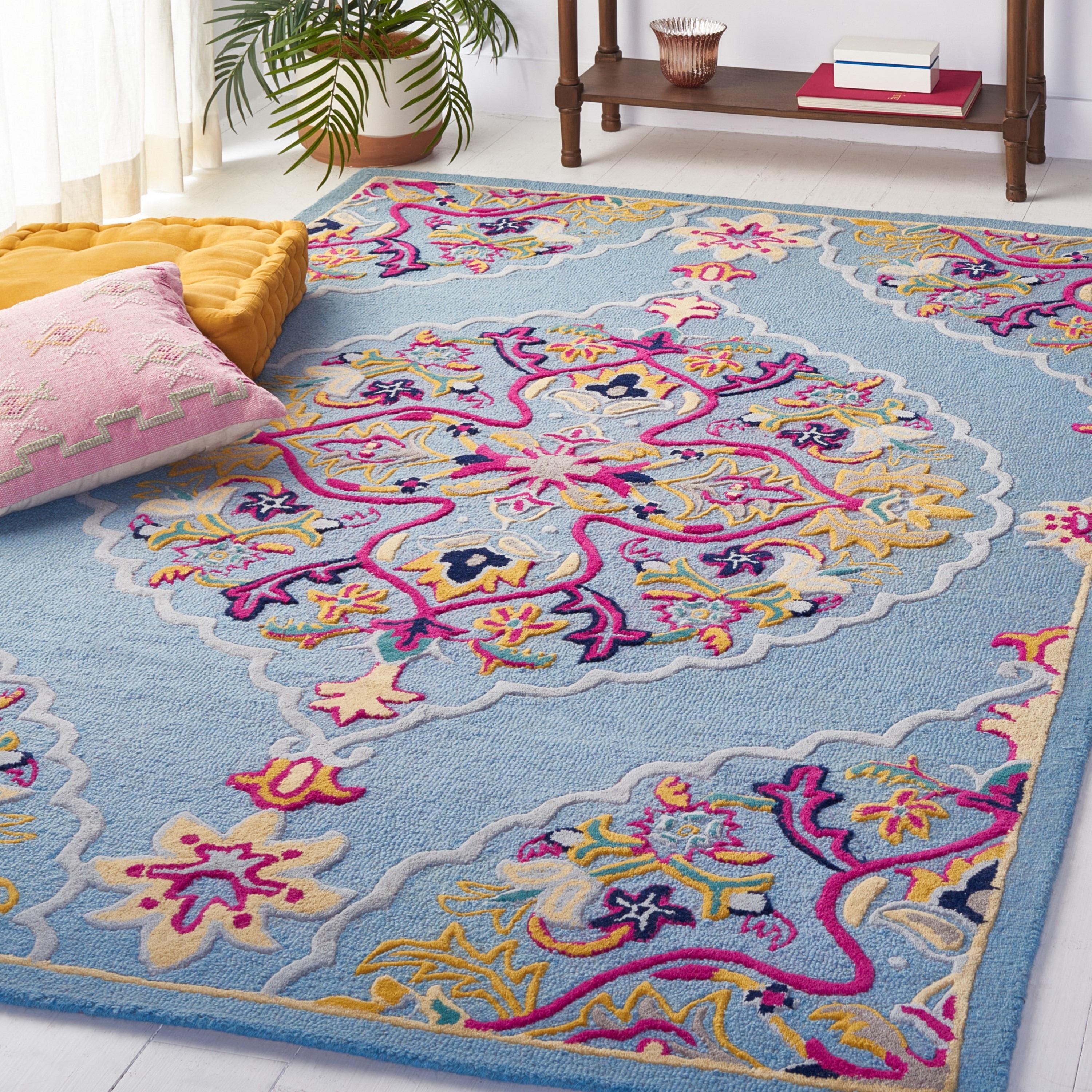 Bellagio BLG605 Hand Tufted Indoor Area Rug - Light Blue/Multi - 8'9"x12' - Safavieh