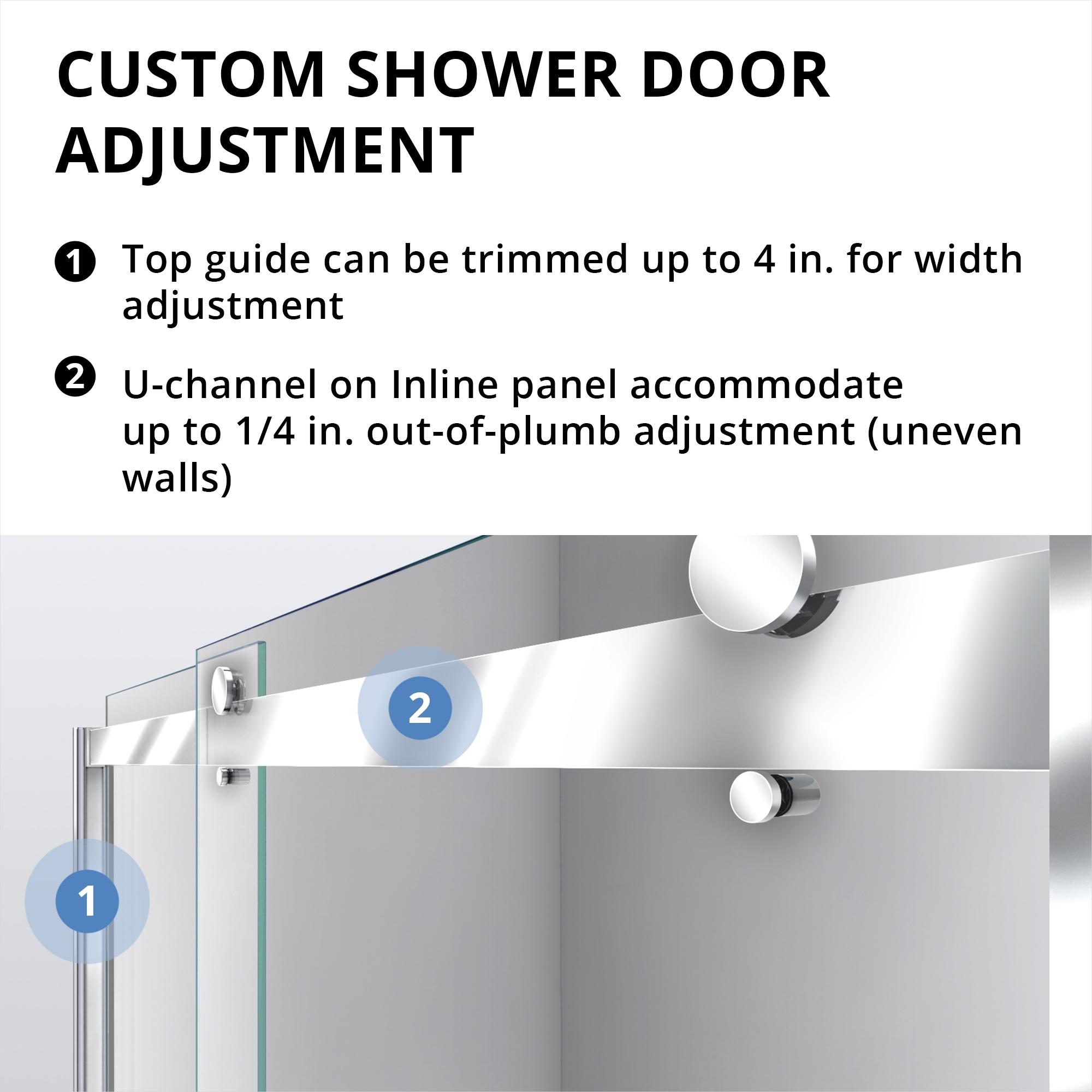 Sapphire 56" W x 76" H Frameless Shower Door