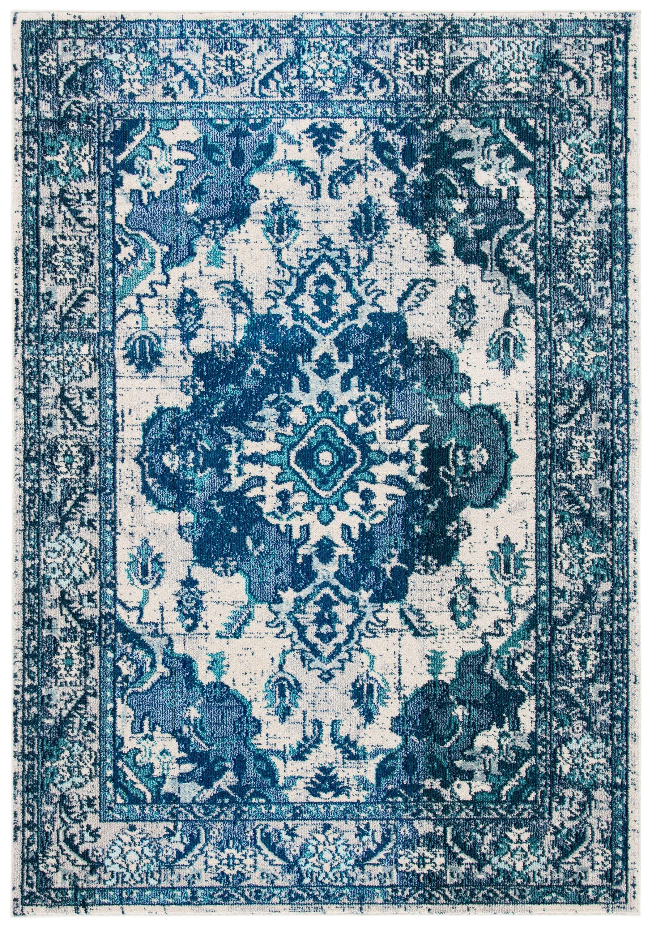 Monaco MNC243 Power Loomed Area Rug - Ivory/Blue - 8'x10' - Safavieh.