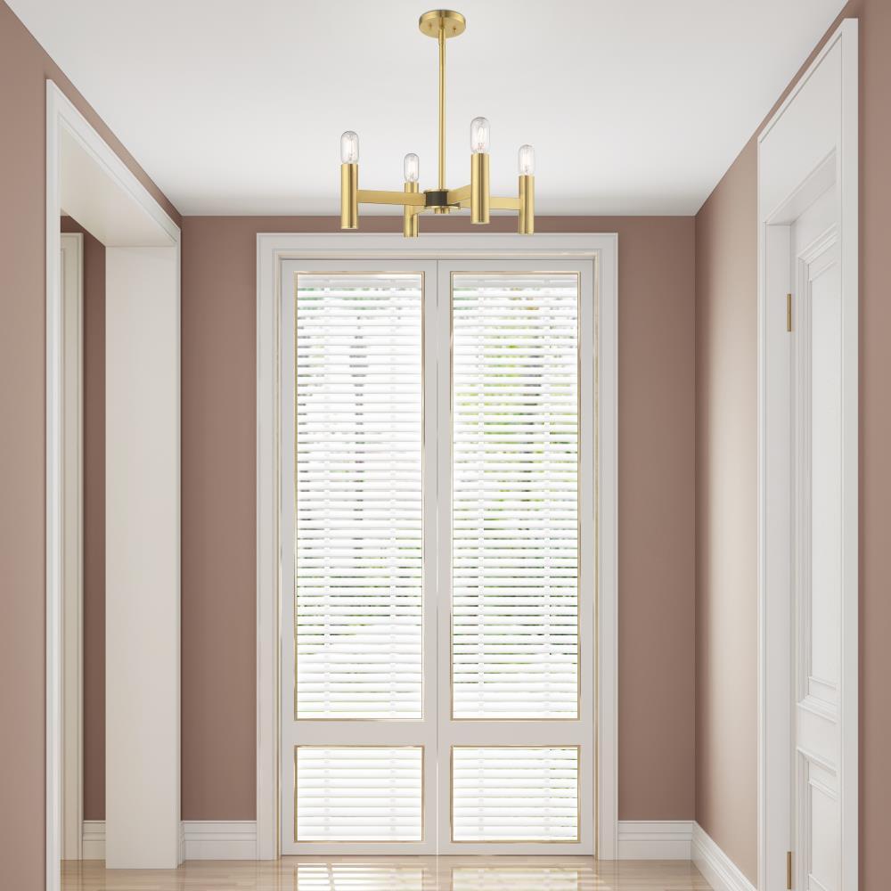 Livex Lighting Copenhagen 4 - Light Chandelier in  Satin Brass