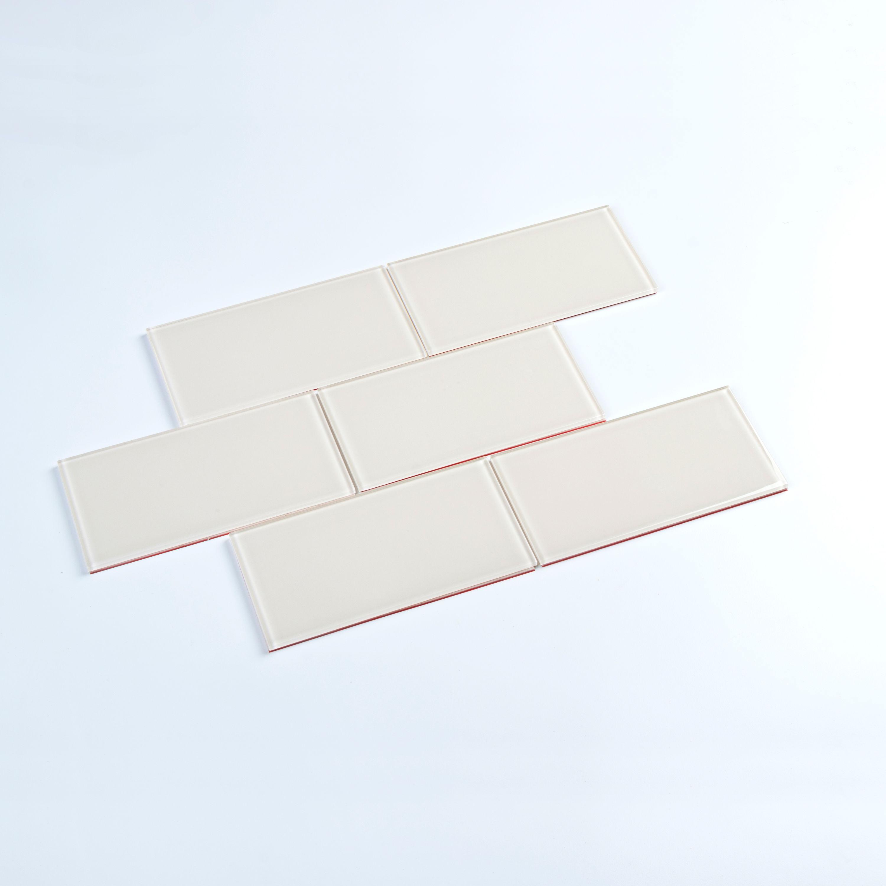 3'' W x 6'' L Glass Peel and Stick Subway Tile