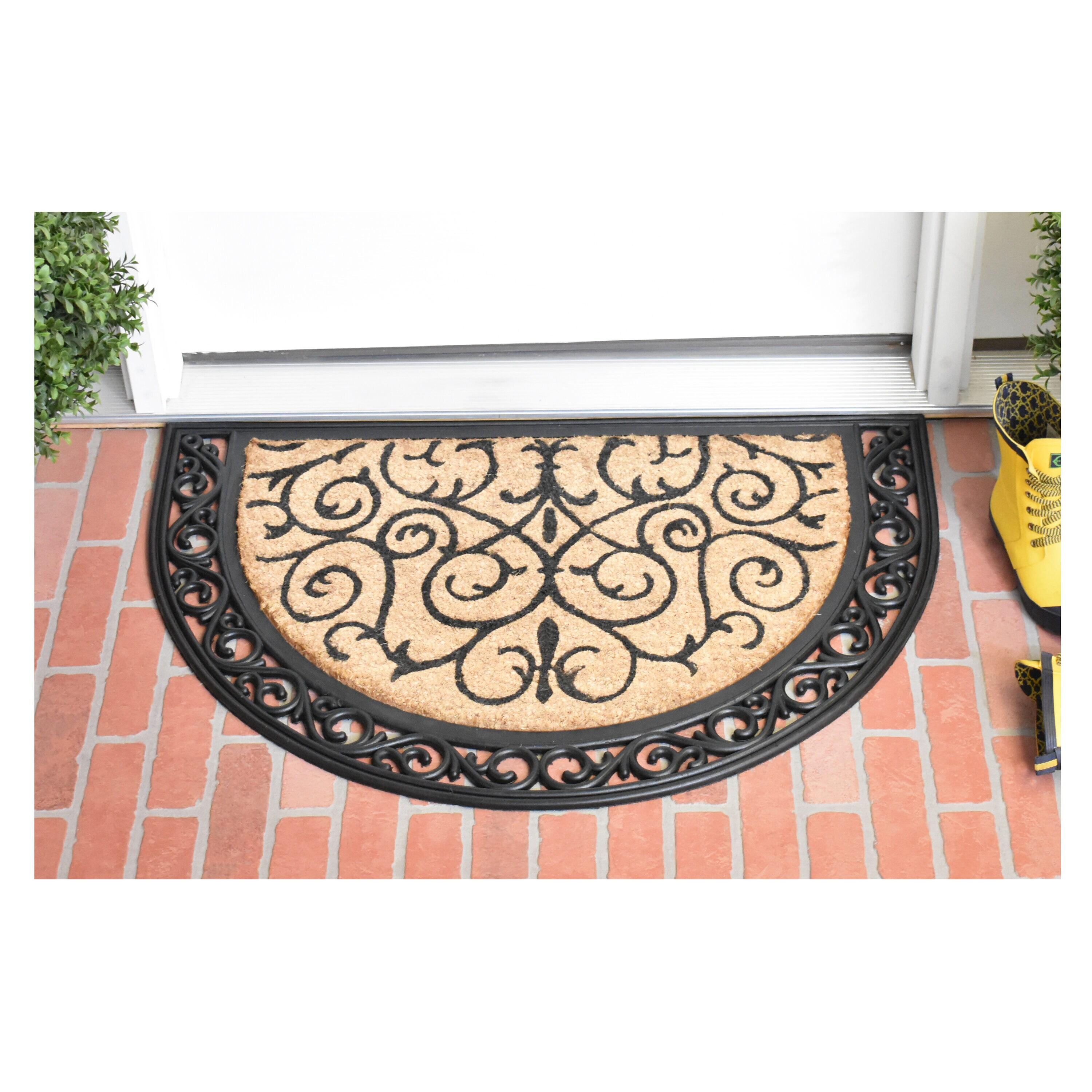 Home & More   Coir & Rubber Ornate Scroll Doormat