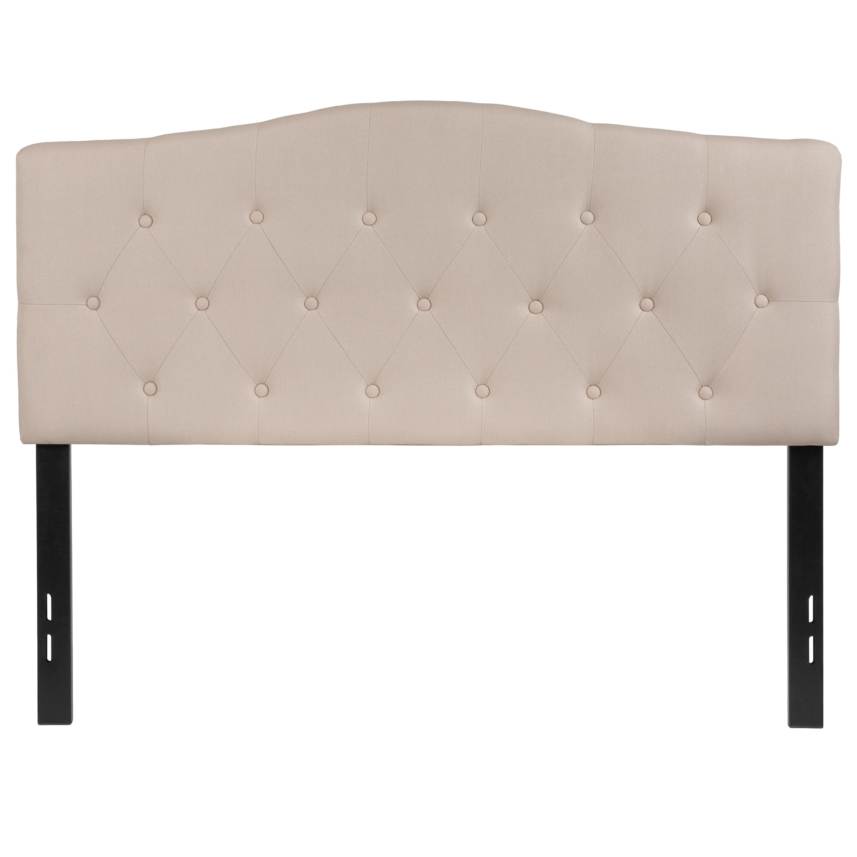 Flash Furniture Cambridge Tufted Upholstered Full Size Headboard in Beige Fabric