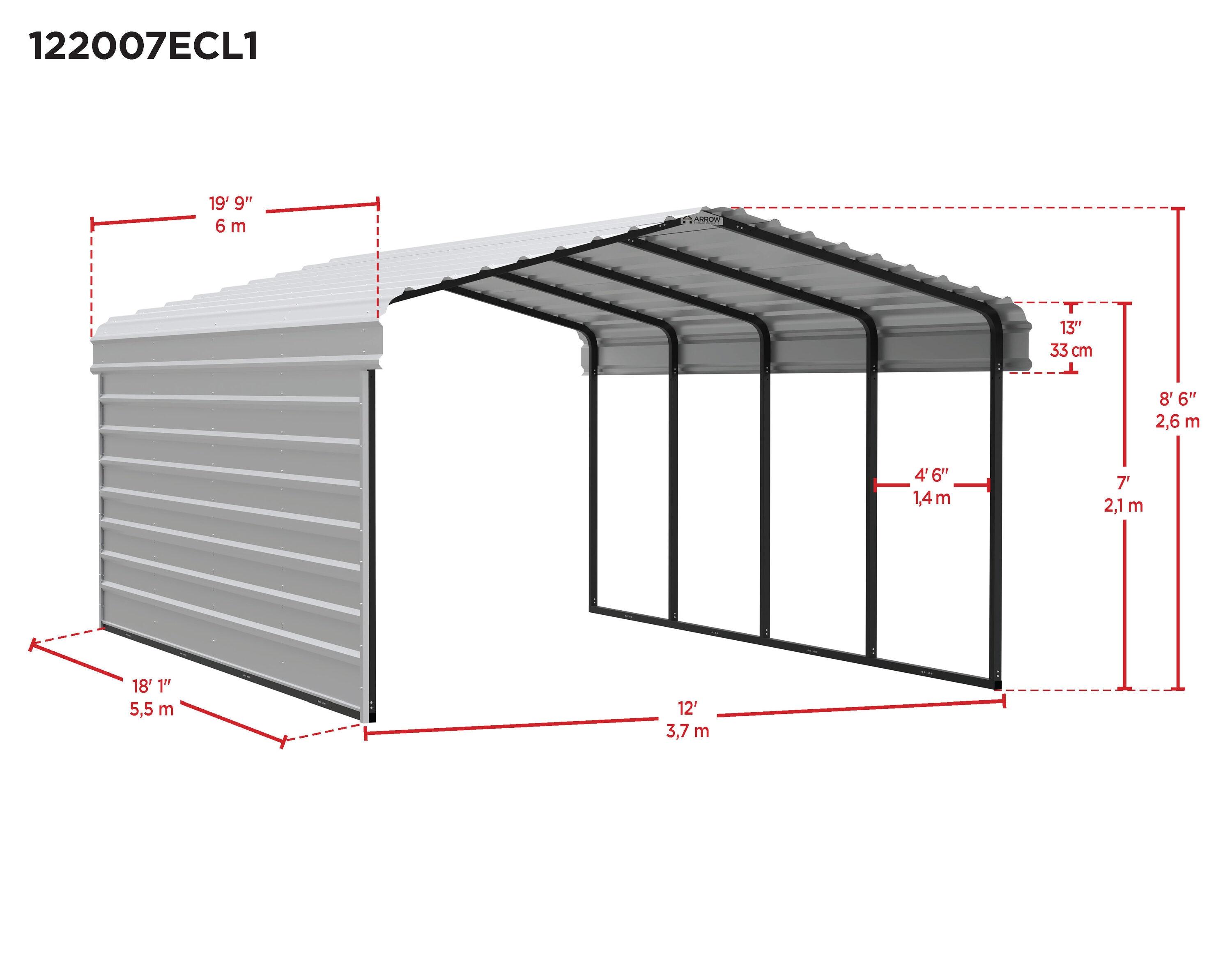 Arrow Black Metal Side Wall for Canopy