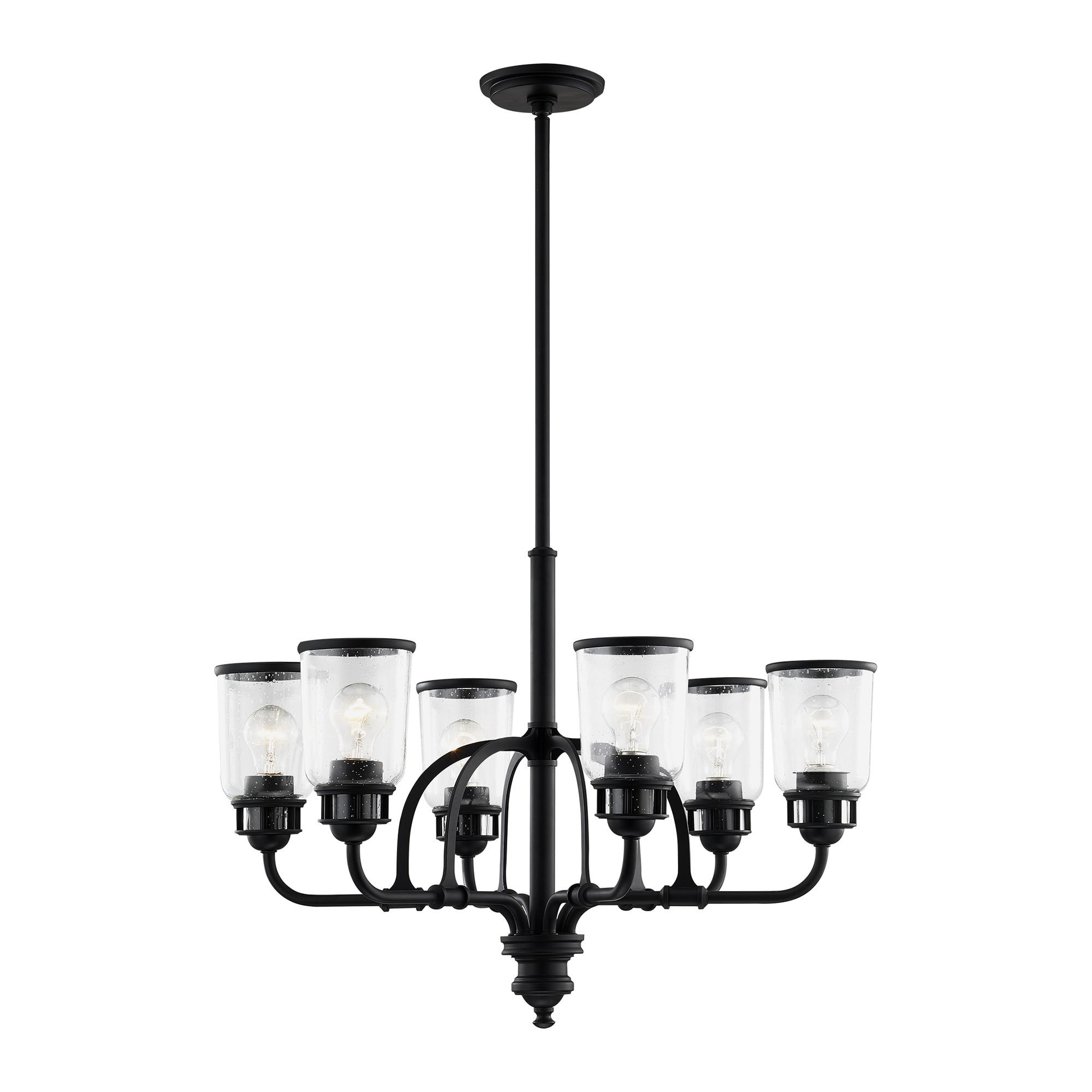 Livex Lighting Lawrenceville 6 -Light Matte Black Traditional For Use in Bathrooms, Bedrooms, Dining Rooms, Foyers, Kitchens, Living Rooms Chandelier