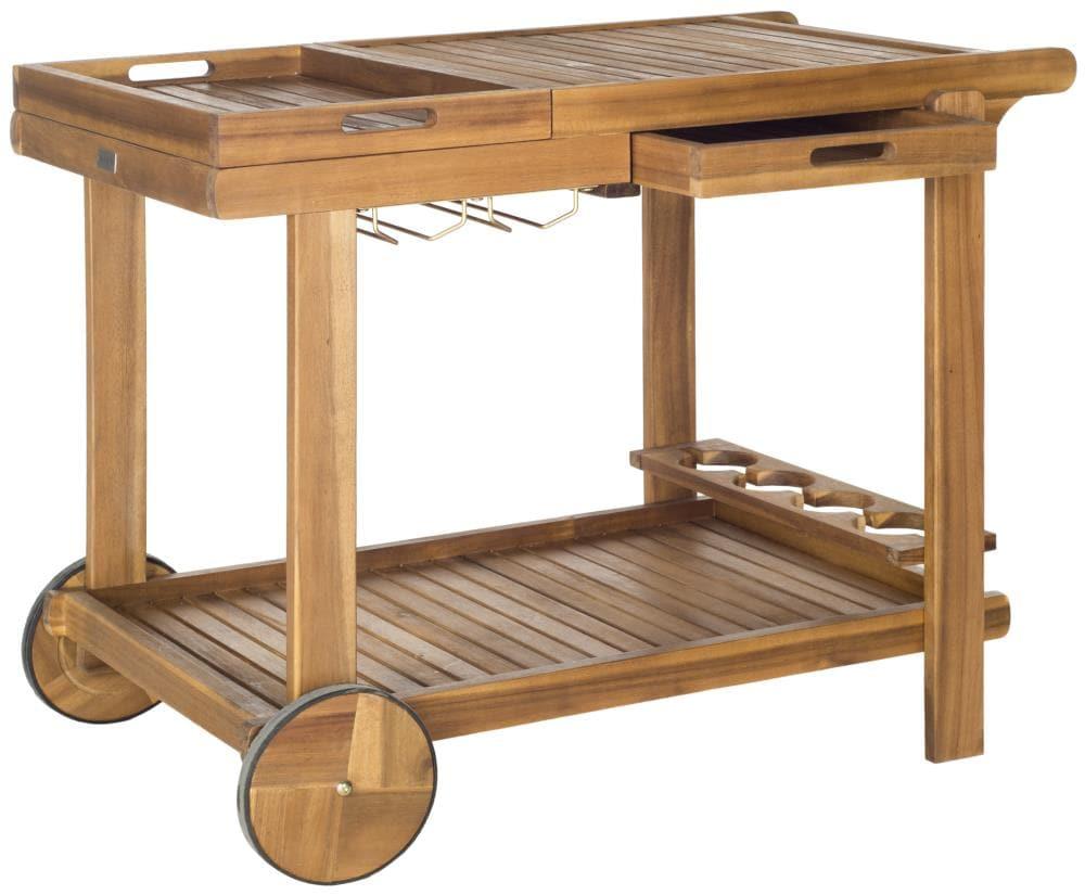 Orland Outdoor Tea Trolley PAT7010 - Natural - Safavieh