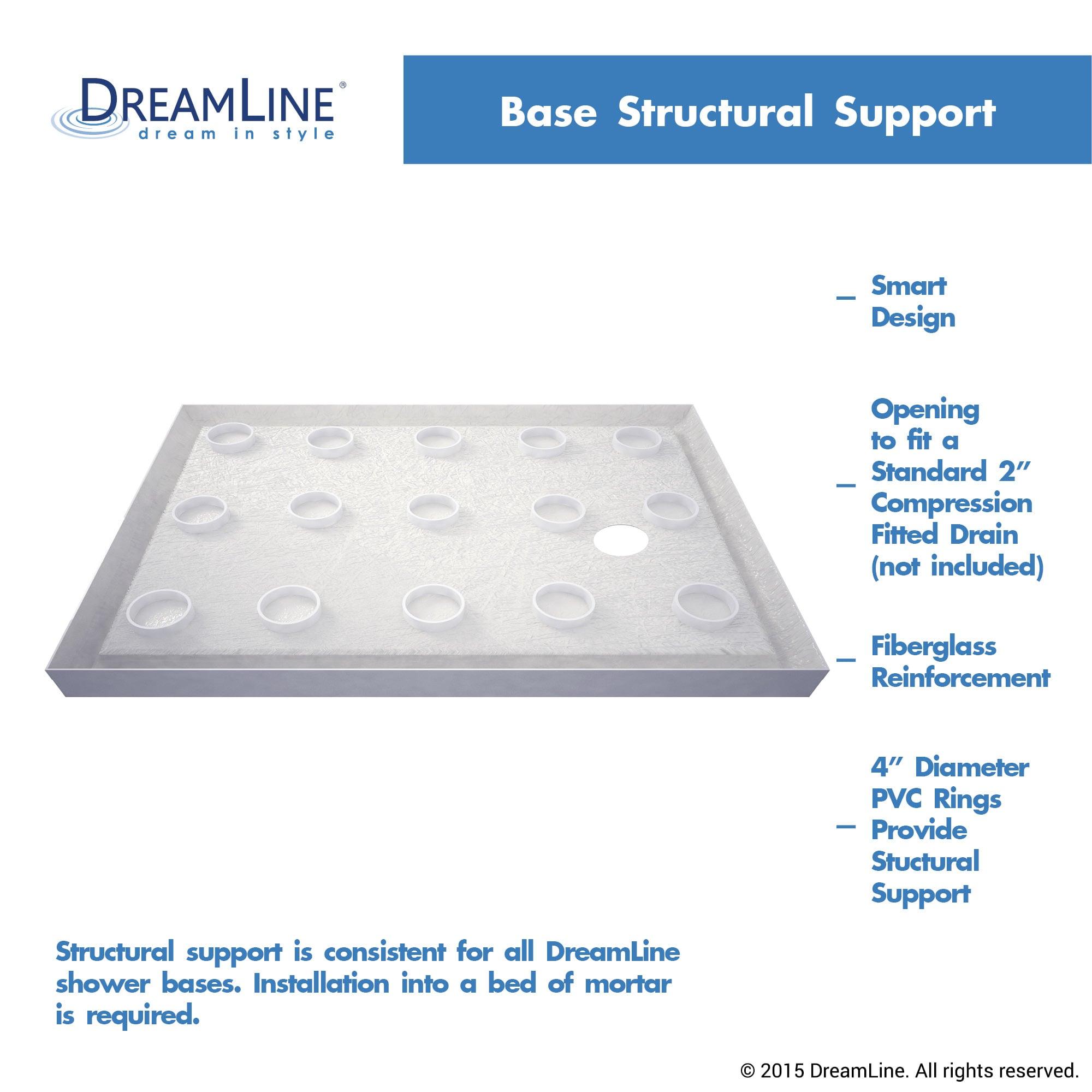 SlimLine 54" W x 36" D Double Threshold Shower Base