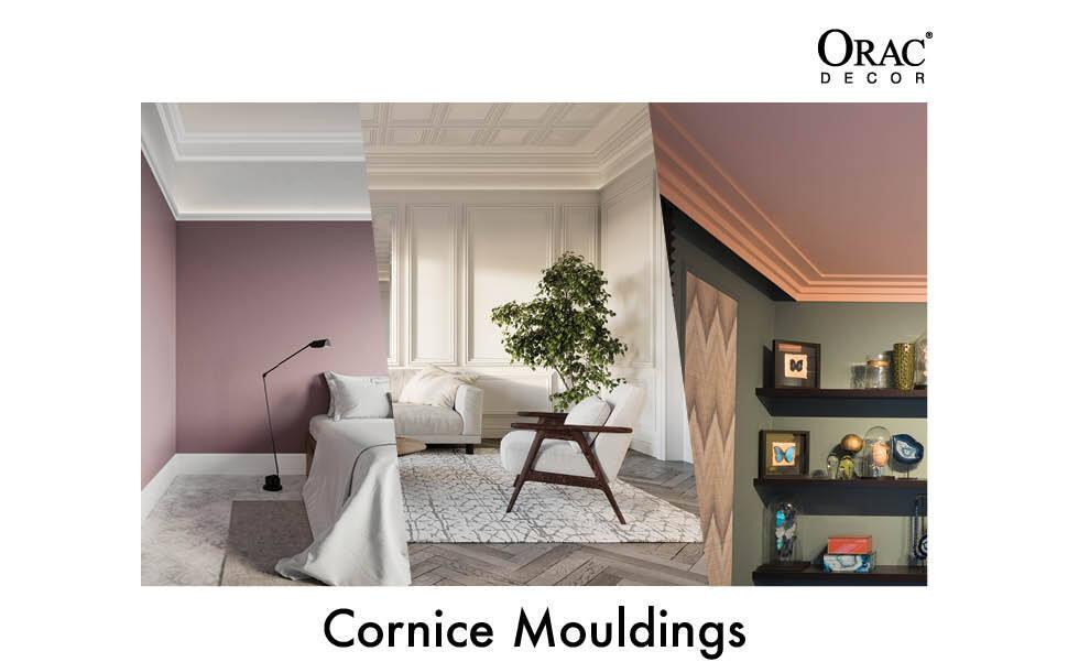 Orac Decor 4-3/4 in x 2-7/8 in x 78-3/4 in Primed White High Density Polyurethane Crown Moulding