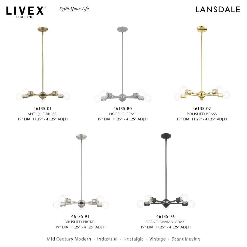 Livex Lighting Lansdale 5 - Light Chandelier in  Nordic Gray