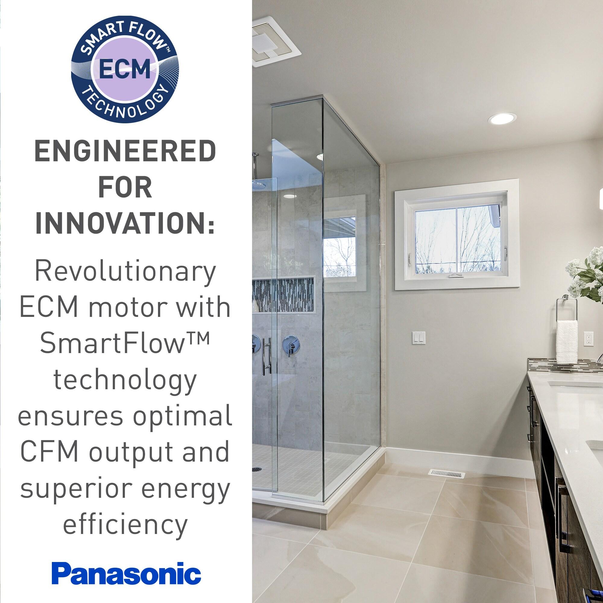 Panasonic WhisperCeiling Bathroom Exhaust Fan with Dimmable LED Light, 110-130-150 CFM, FV-1115VQL1
