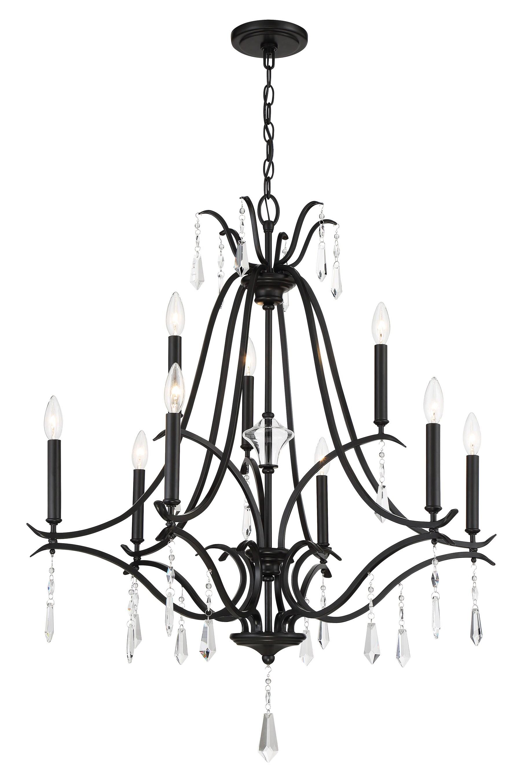 9 - Light Dimmable Tiered Chandelier