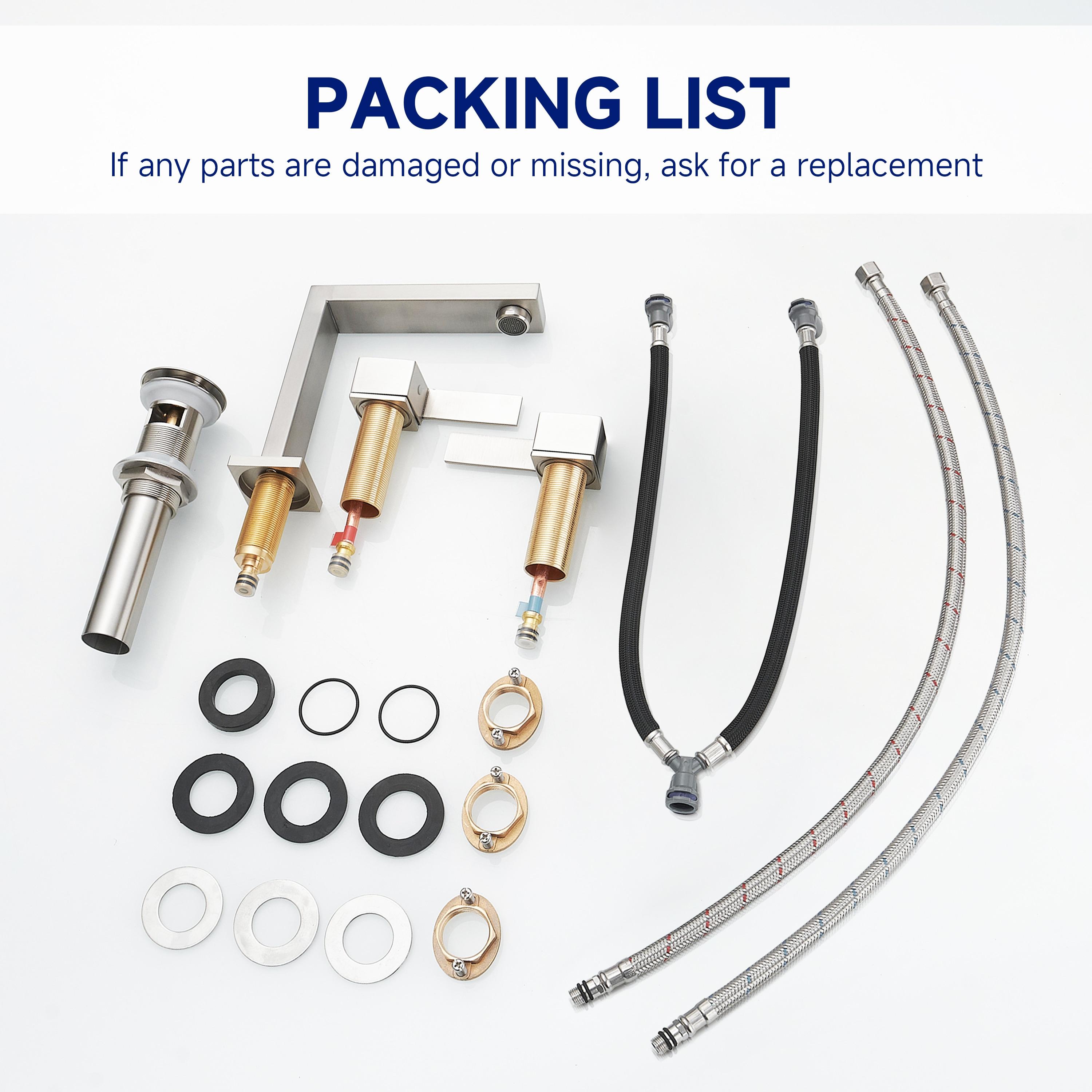 Widespread Single-handle Bathroom Faucet with Drain Assembly