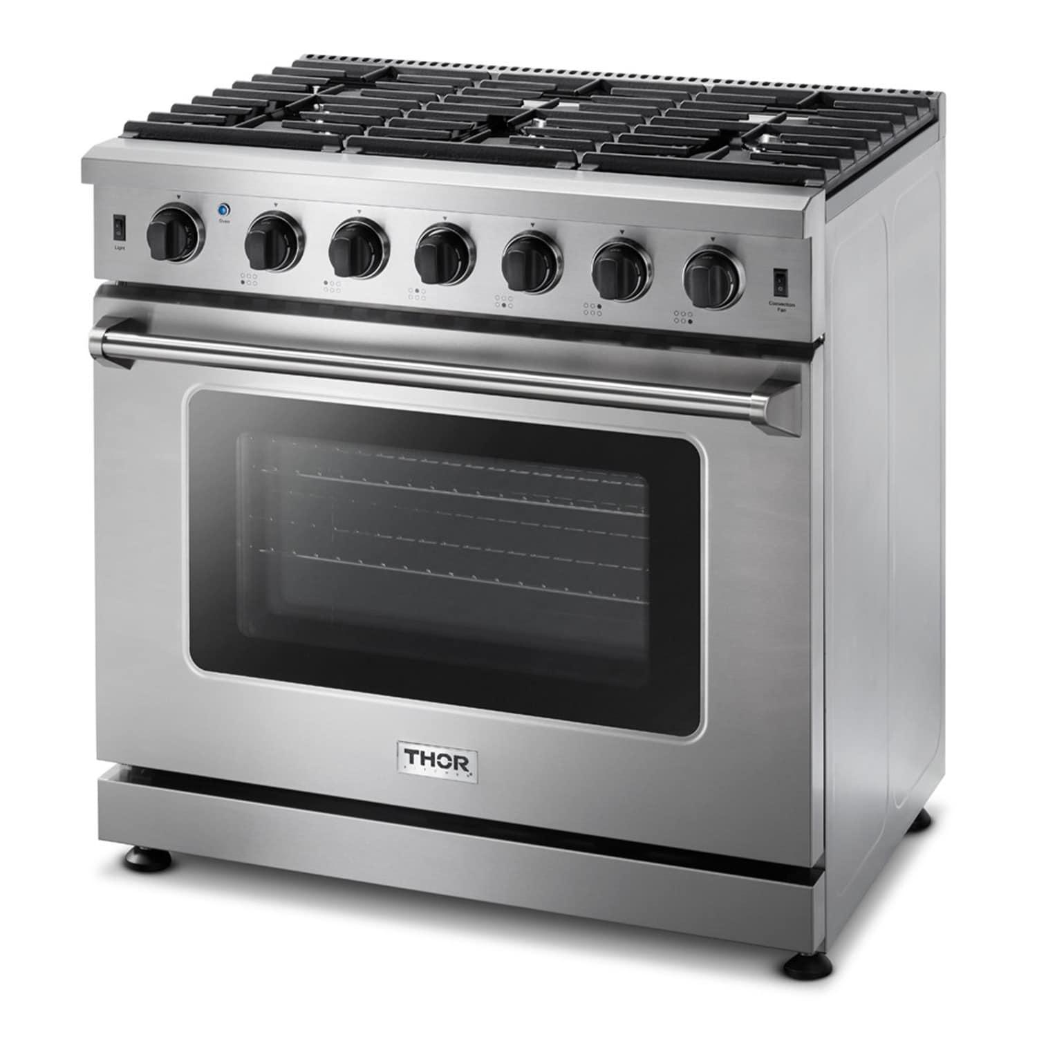 THOR 36-Inch Gas Range, 6 Burners - Stainless Steel (LRG3601U)