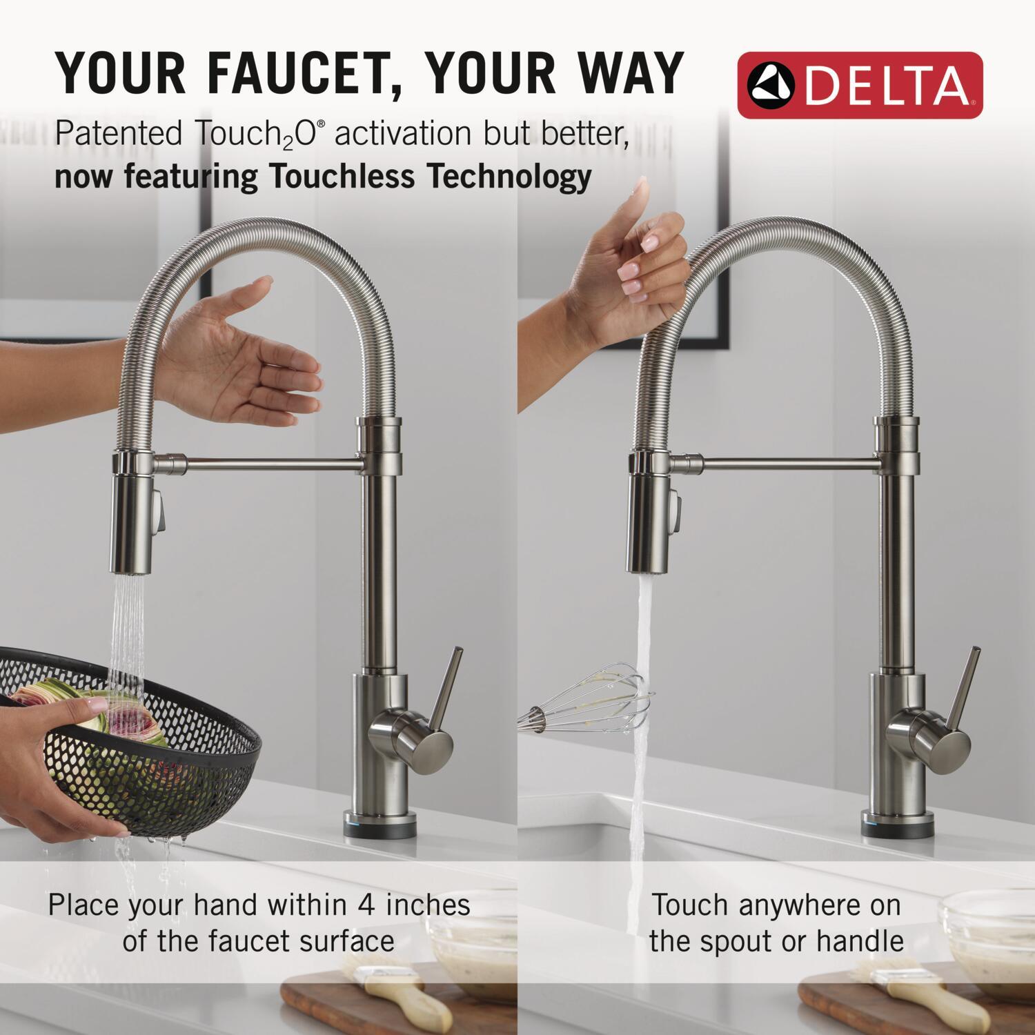 Trinsic Pro Pull Down Touch Single Handle Kitchen Faucet with Accessories