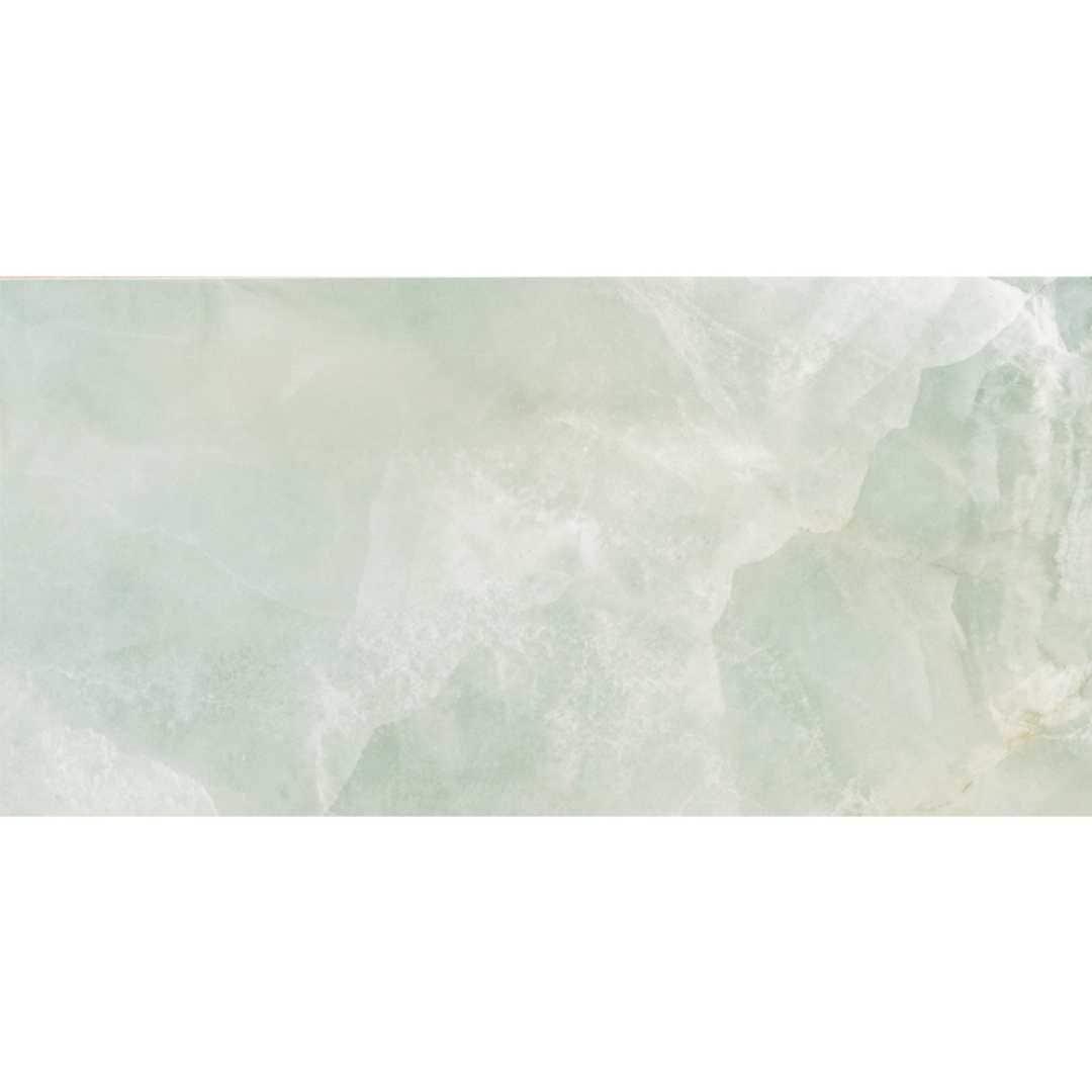 The Tile Life Geo Lush Jade 12" x 24" Rectangle Glossy Porcelain Floor and Wall Tile - 4x4 Sample