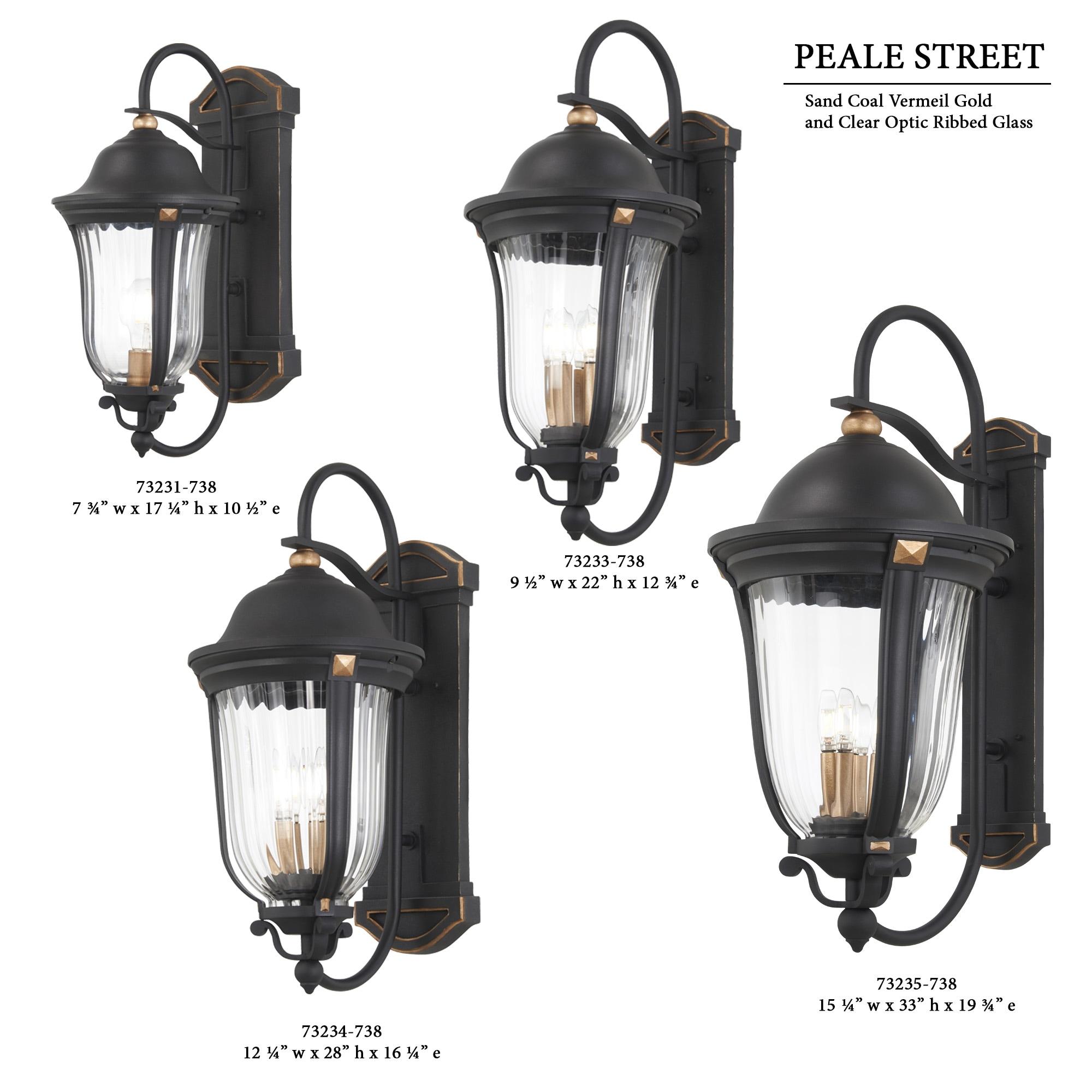 Minka Lavery Peale Street 24 3/4"H Arena Carbón y Vermeil Oro Luz Colgante para Exteriores