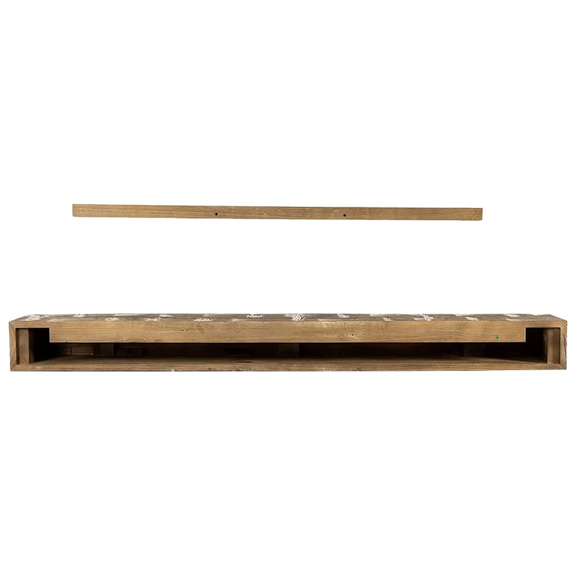 Mantel Directs Country Living Wood Fireplace Mantel Shelf - Bodie Rustic Hand Distressed Pine With Worn, Reclaimed Log Look; For Fireplaces, Hearths & Décor