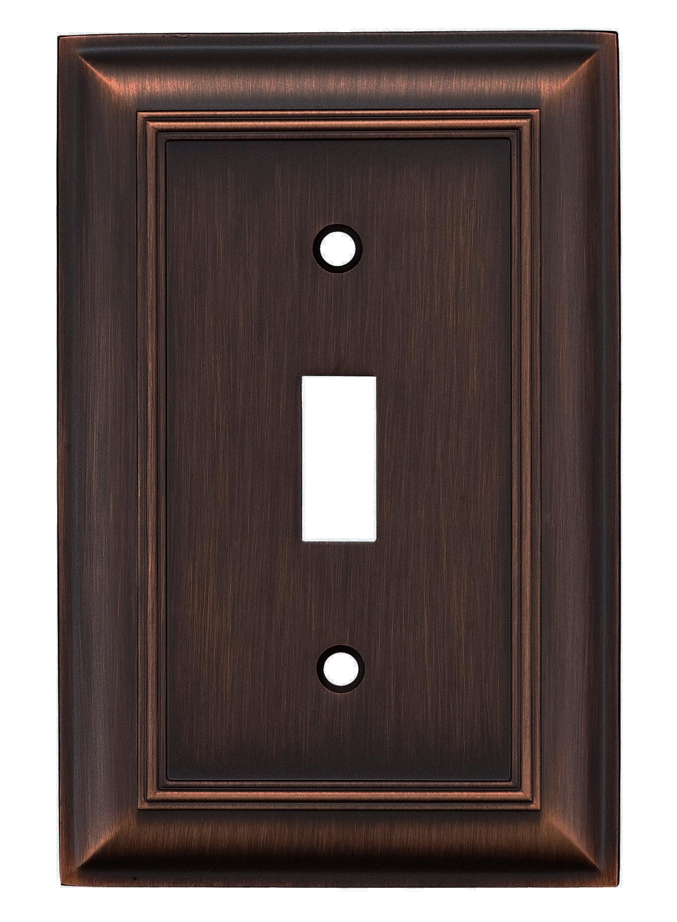 allen + roth Cosgrove 1 -Gang Oil-rubbed bronze Zinc Indoor Toggle Wall Plate